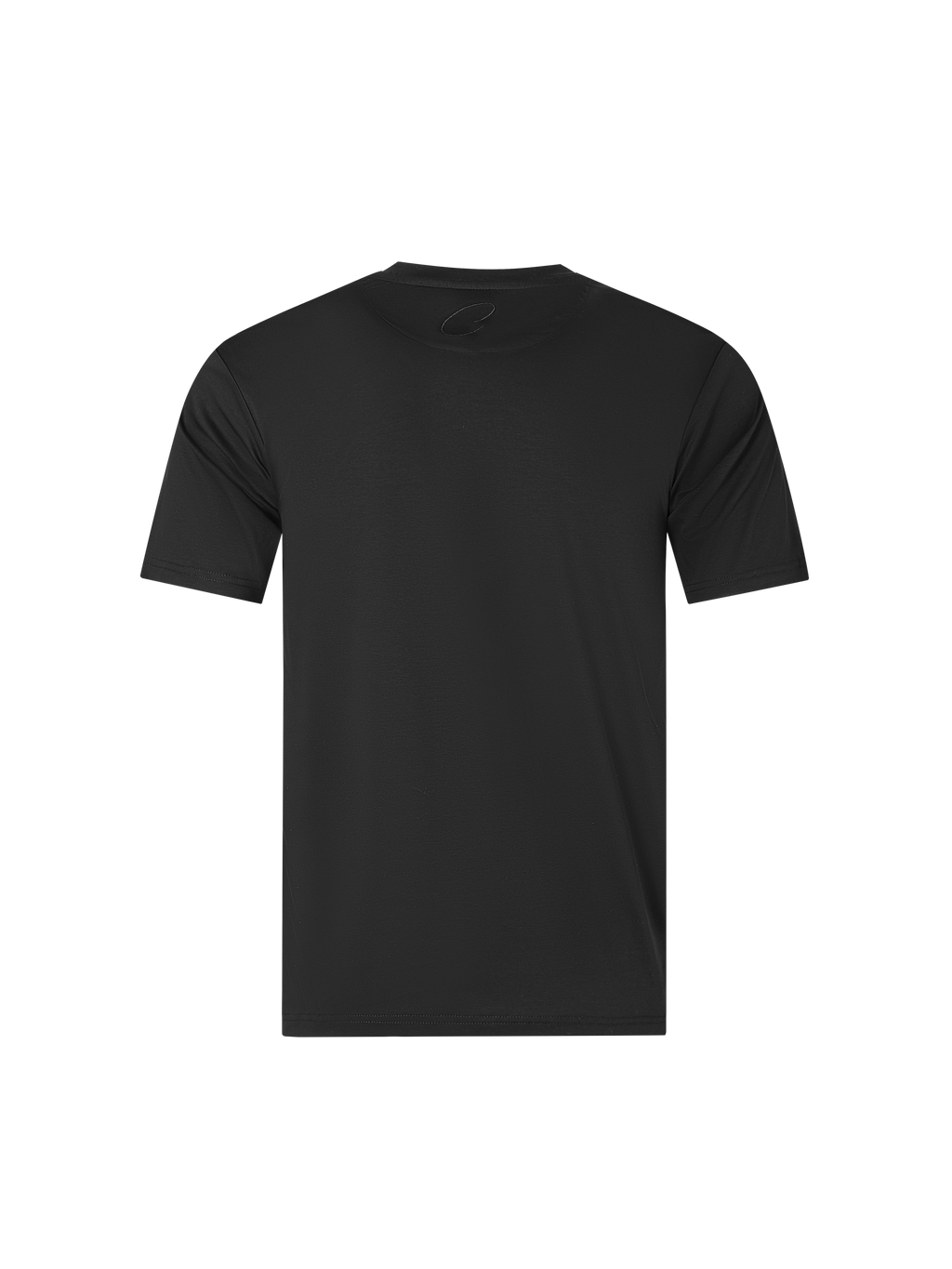 Catini Firenze Luxury Mercerised Cotton Shoulder Panel T-Shirt Black