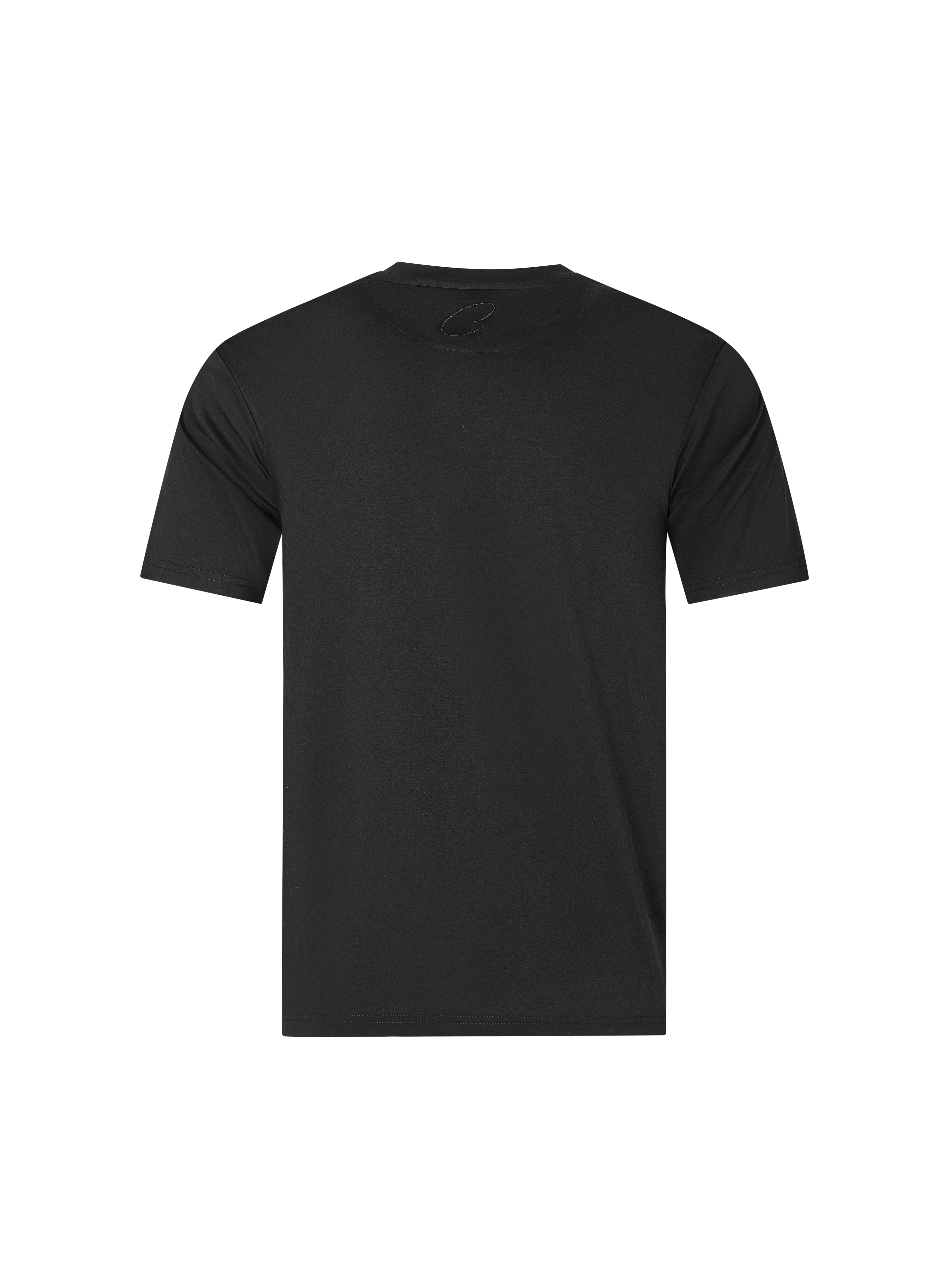 Catini Firenze Luxury Mercerised Cotton Pocket T-Shirt Nero Black