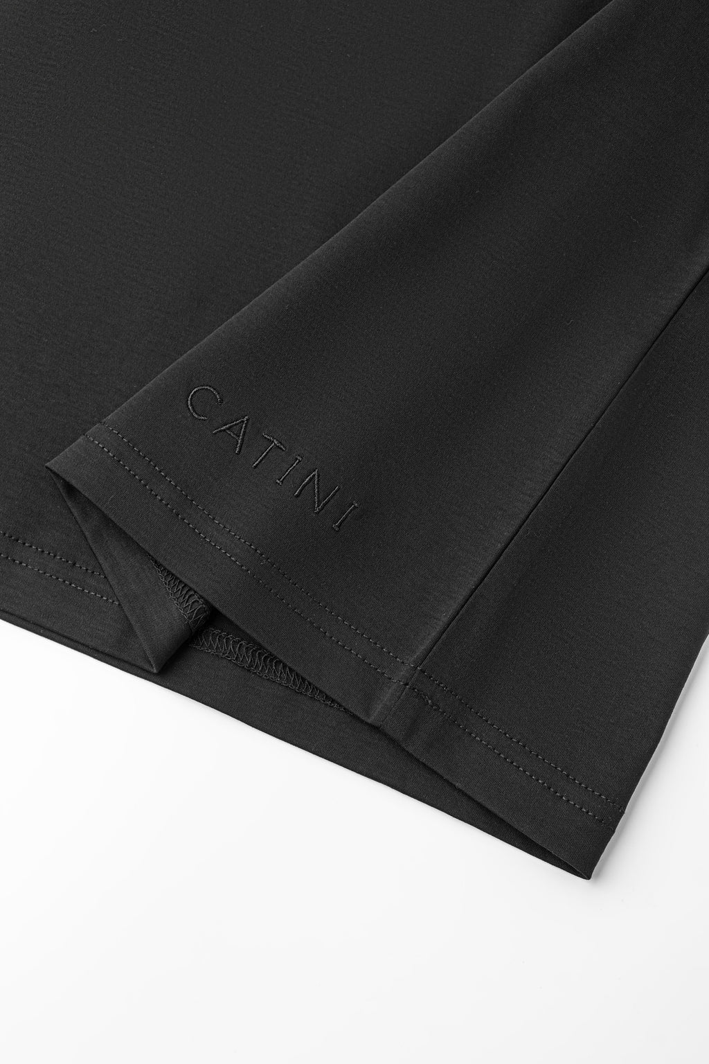 Catini Firenze Luxury Mercerised Cotton Pocket T-Shirt Nero Black
