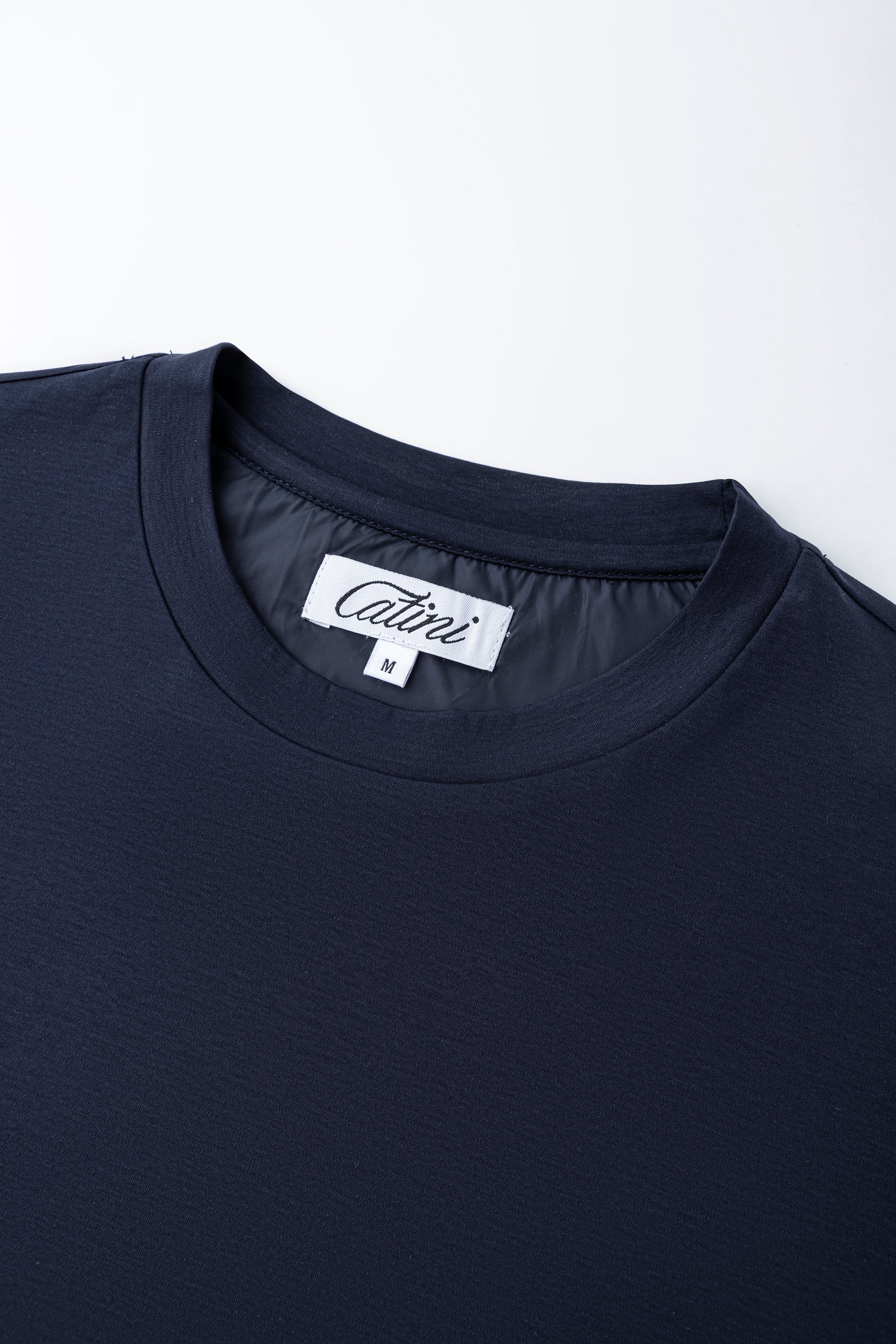 Catini Firenze Luxury Mercerised Cotton T-Shirt Navy Blue