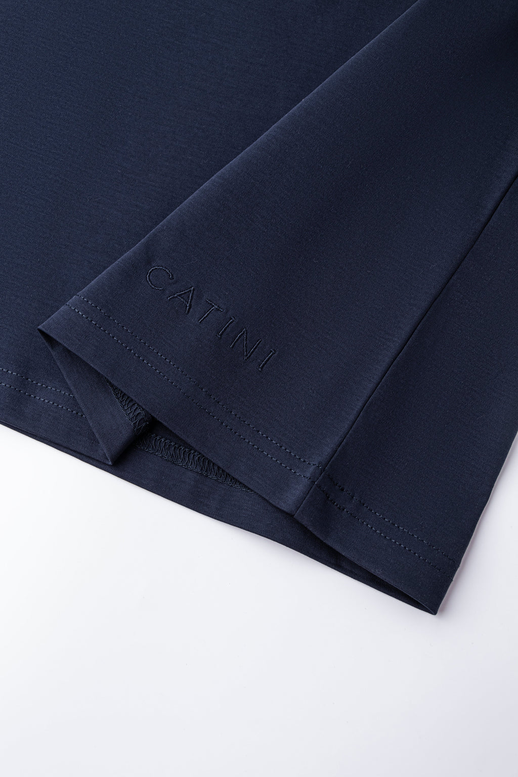 Catini Firenze Luxury Mercerised Cotton T-Shirt Navy Blue