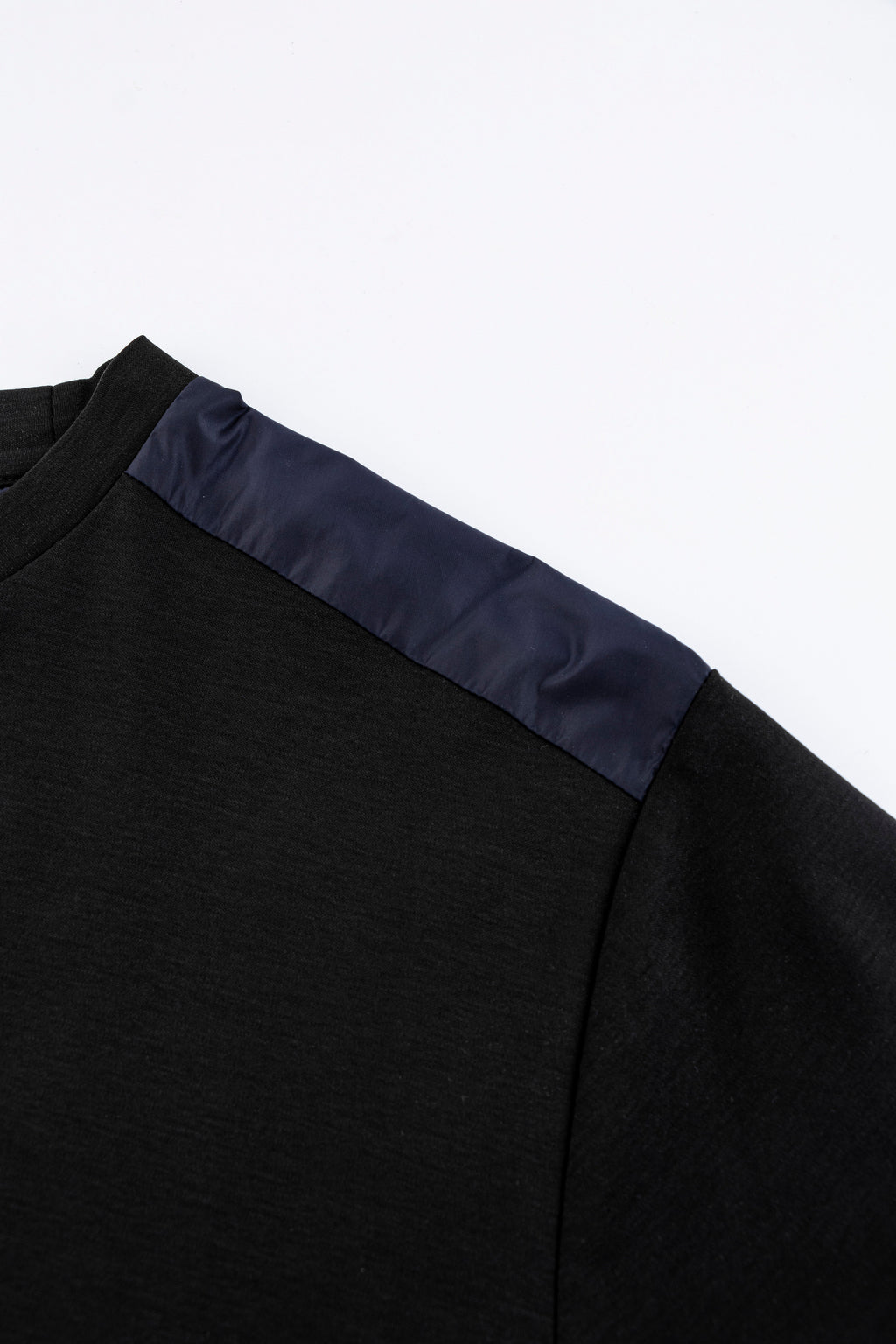 Catini Firenze Nylon Shoulder Panel T-Shirt Black/Navy Blue Soulder Panels