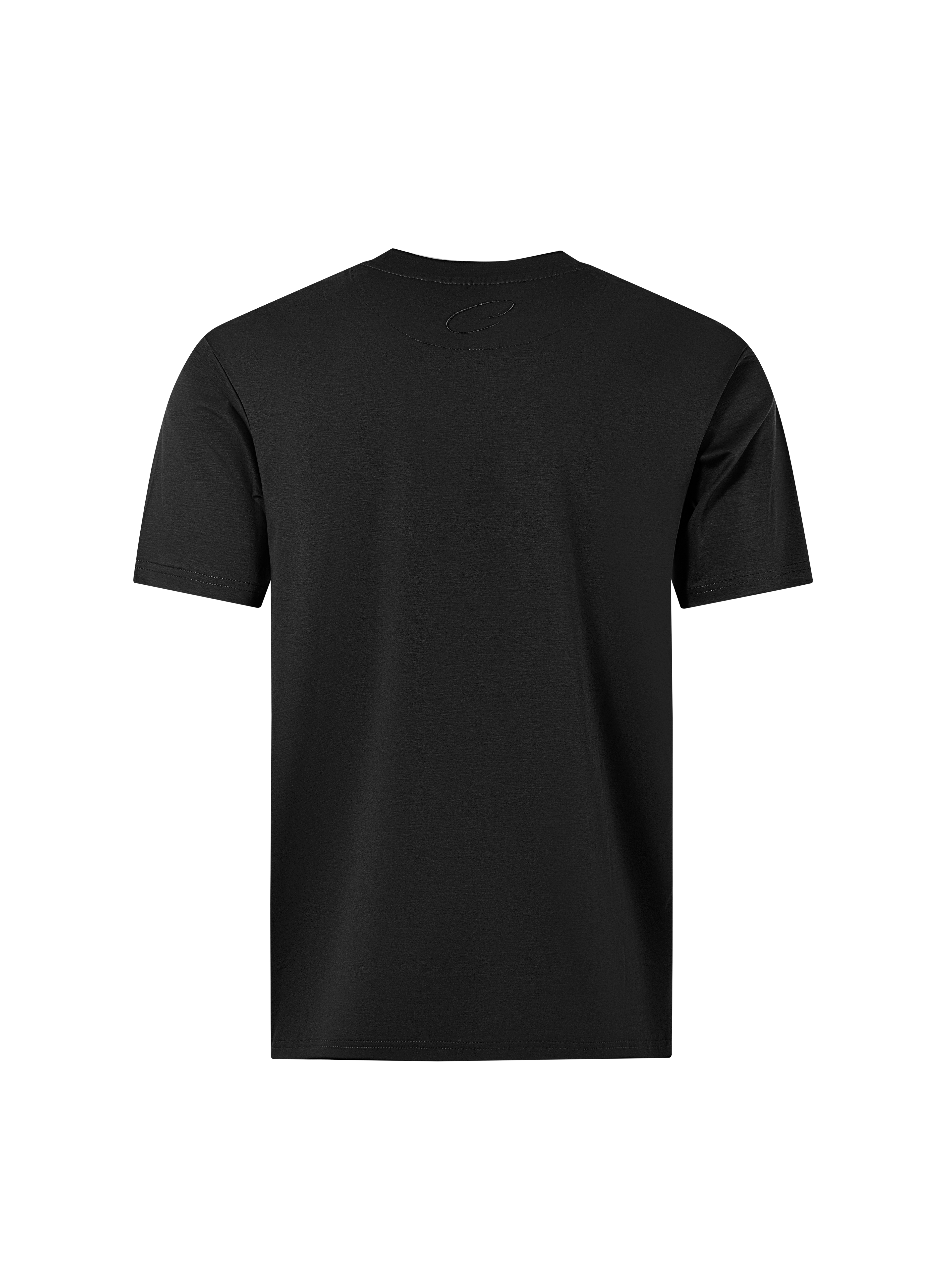 Catini Firenze Nylon Shoulder Panel T-Shirt Black/Navy Blue Soulder Panels