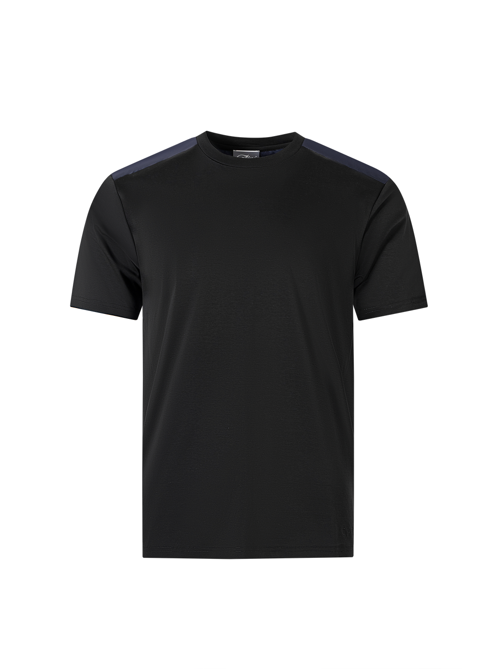 Catini Firenze Nylon Shoulder Panel T-Shirt Black/Navy Blue Soulder Panels