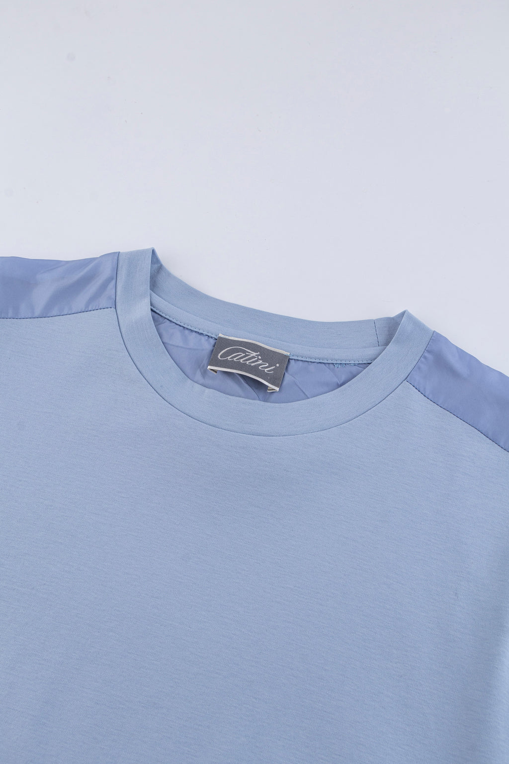 Catini Firenze Nylon Shoulder Panel T-Shirt Light Blue