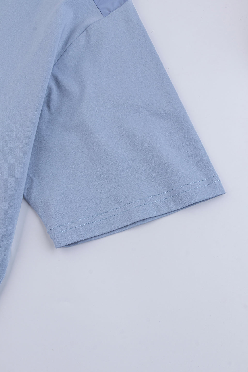 Catini Firenze Nylon Shoulder Panel T-Shirt Light Blue