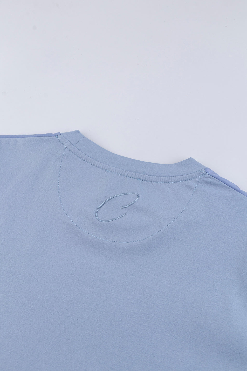 Catini Firenze Nylon Shoulder Panel T-Shirt Light Blue