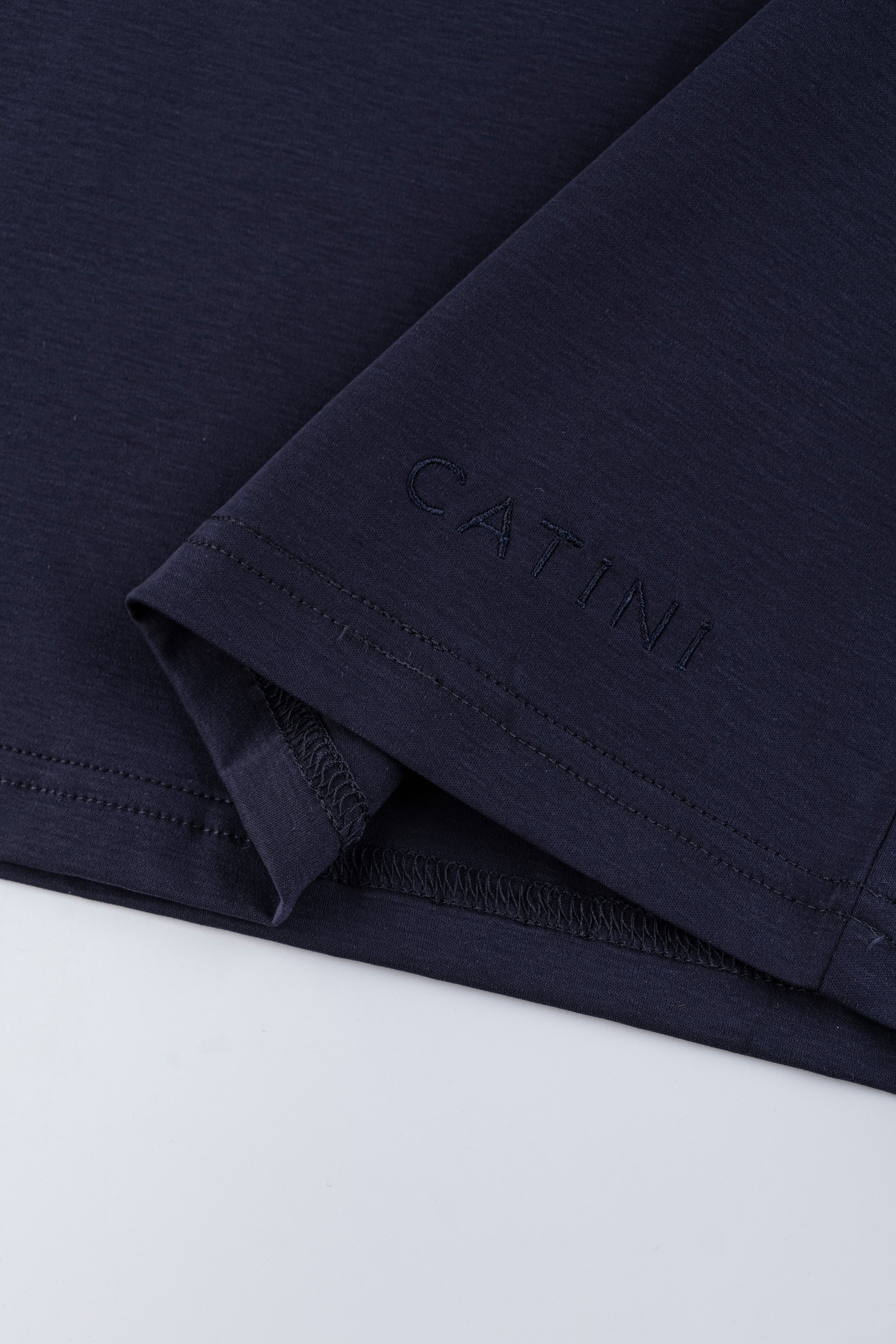 Catini Firenze Nylon Shoulder Panel T-Shirt Navy Blue