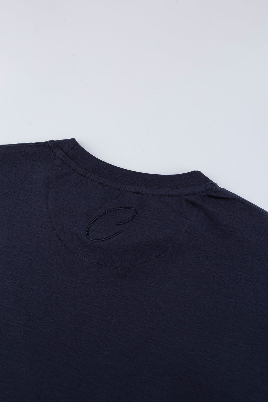 Catini Firenze Nylon Shoulder Panel T-Shirt Navy Blue