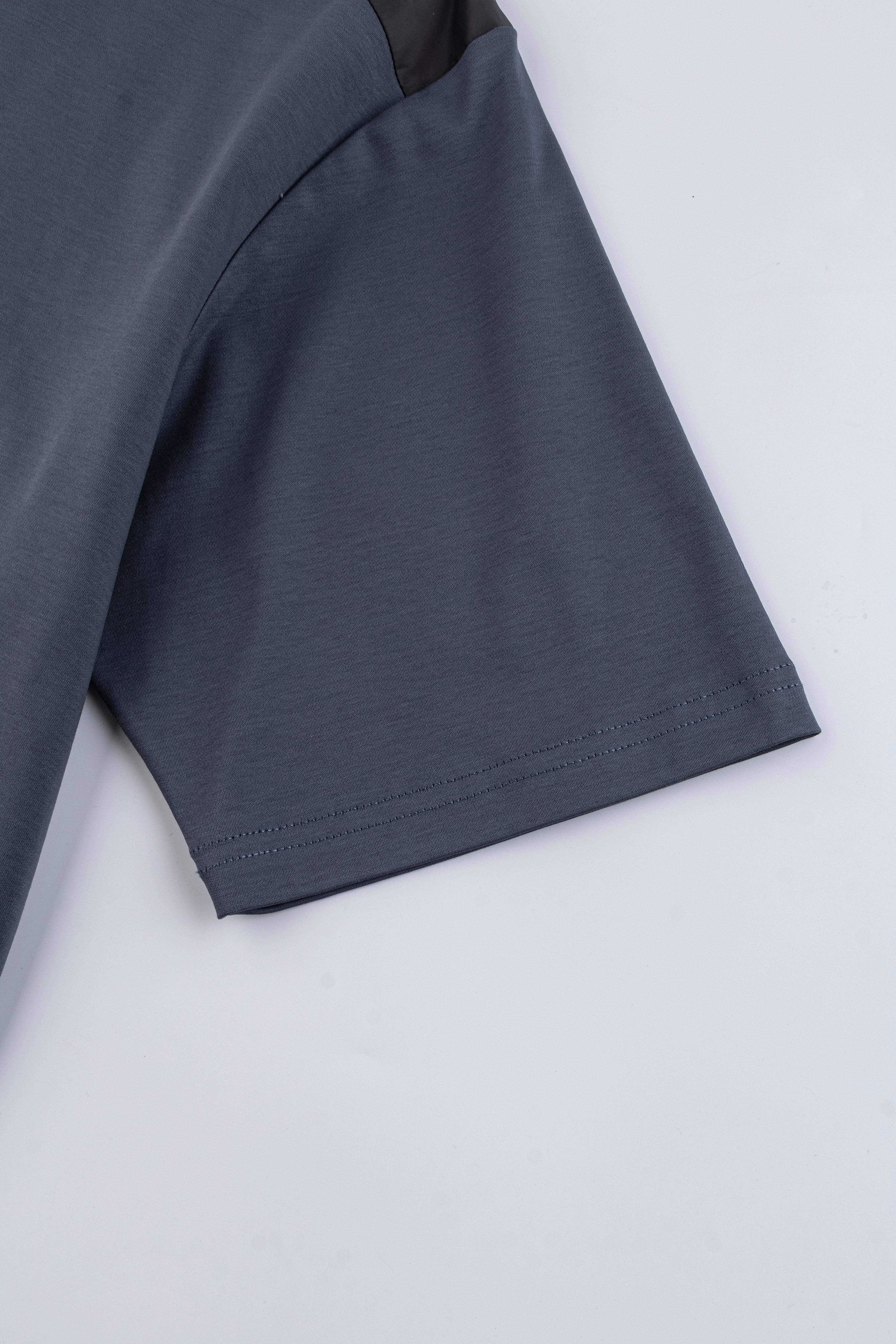 Catini Firenze Nylon Shoulder Panel T-Shirt Steel Blue