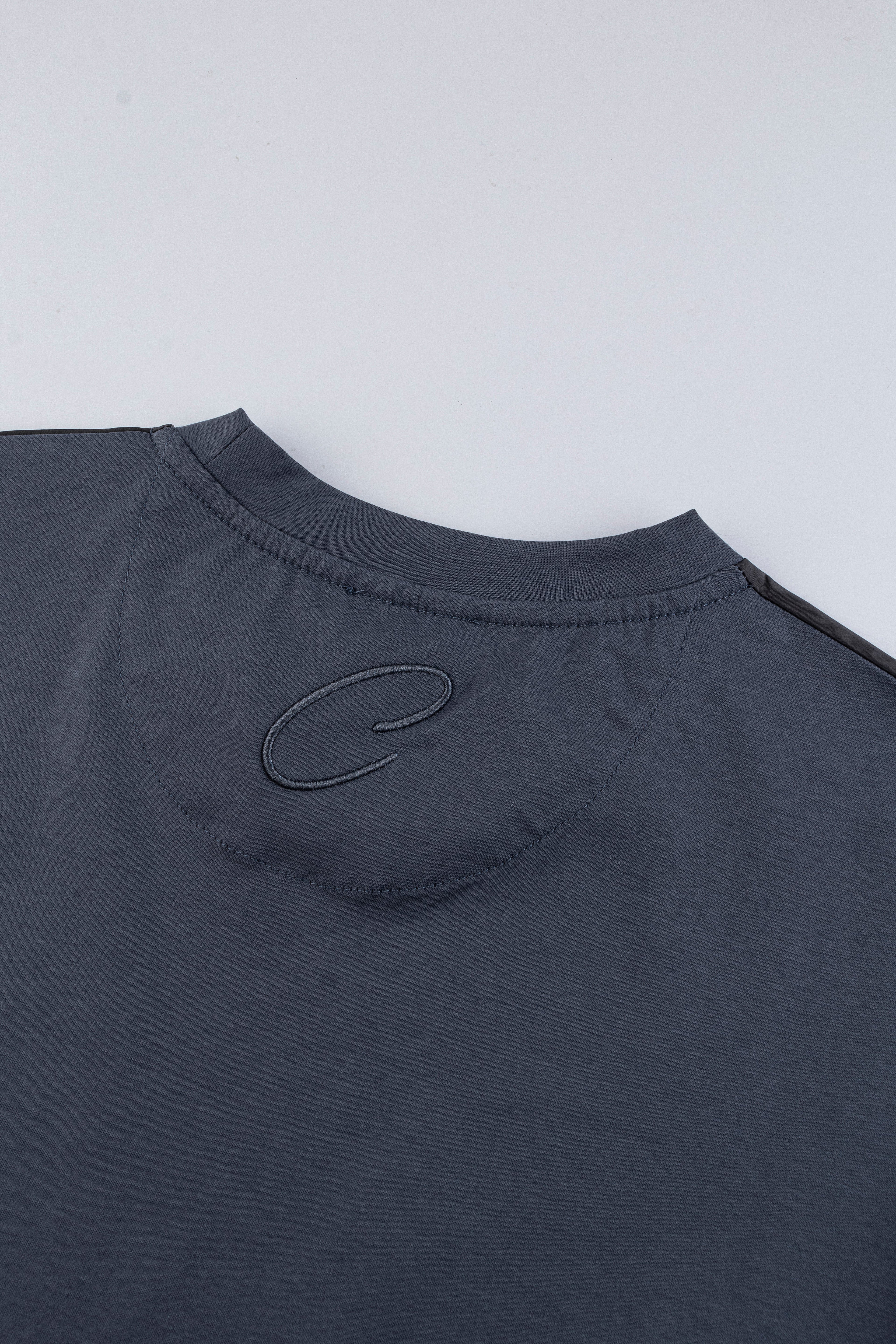 Catini Firenze Nylon Shoulder Panel T-Shirt Steel Blue