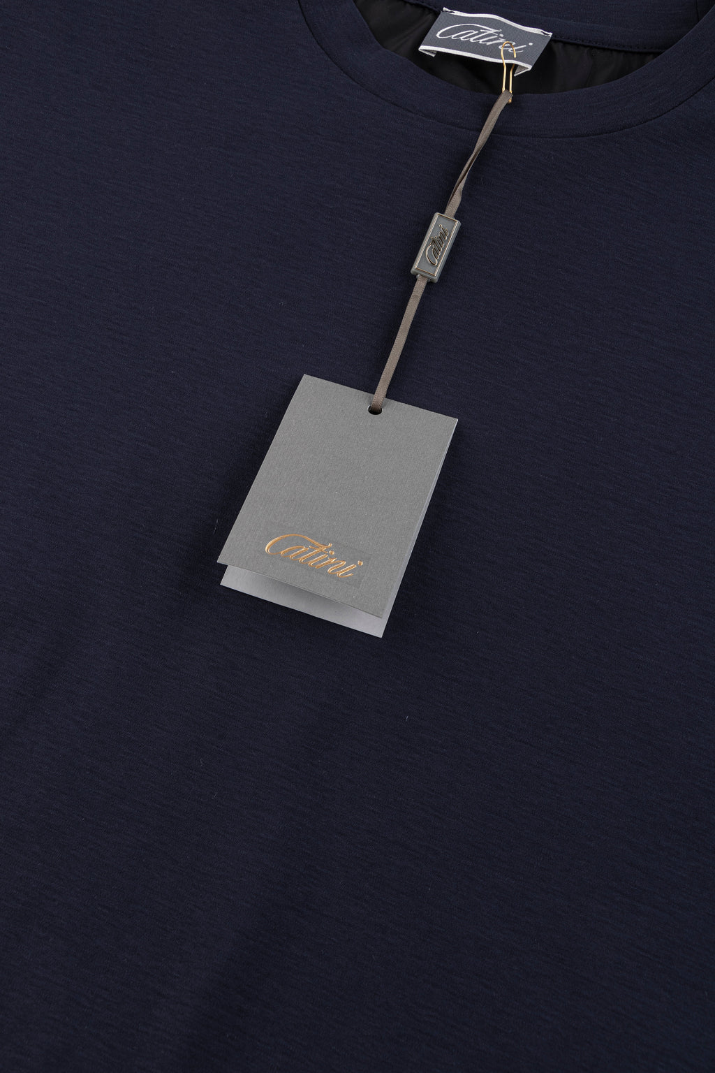 Catini Firenze Nylon Shoulder Panel T-Shirt Navy Blue/Black Shoulder Panel