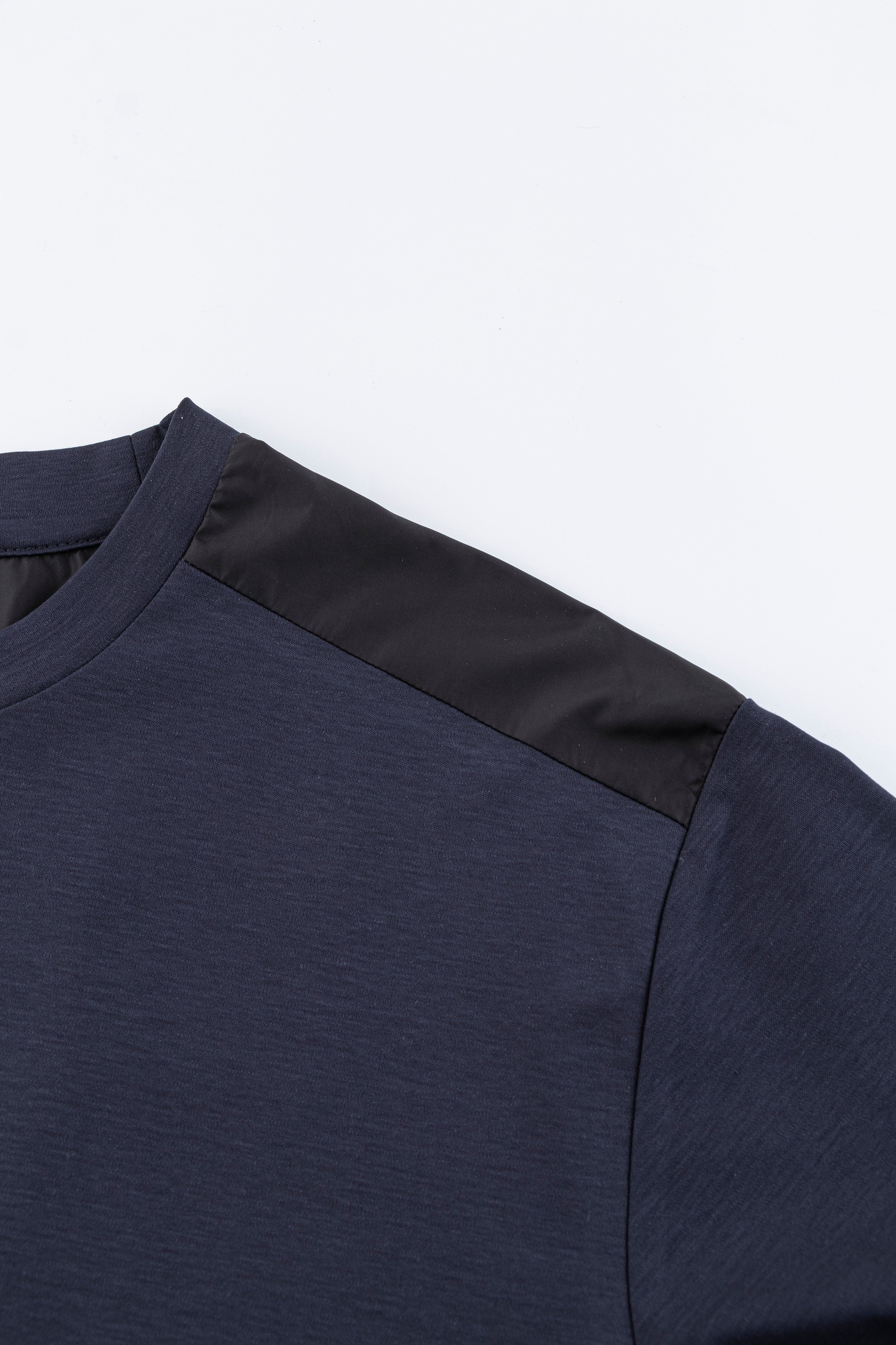 Catini Firenze Nylon Shoulder Panel T-Shirt Navy Blue/Black Shoulder Panel