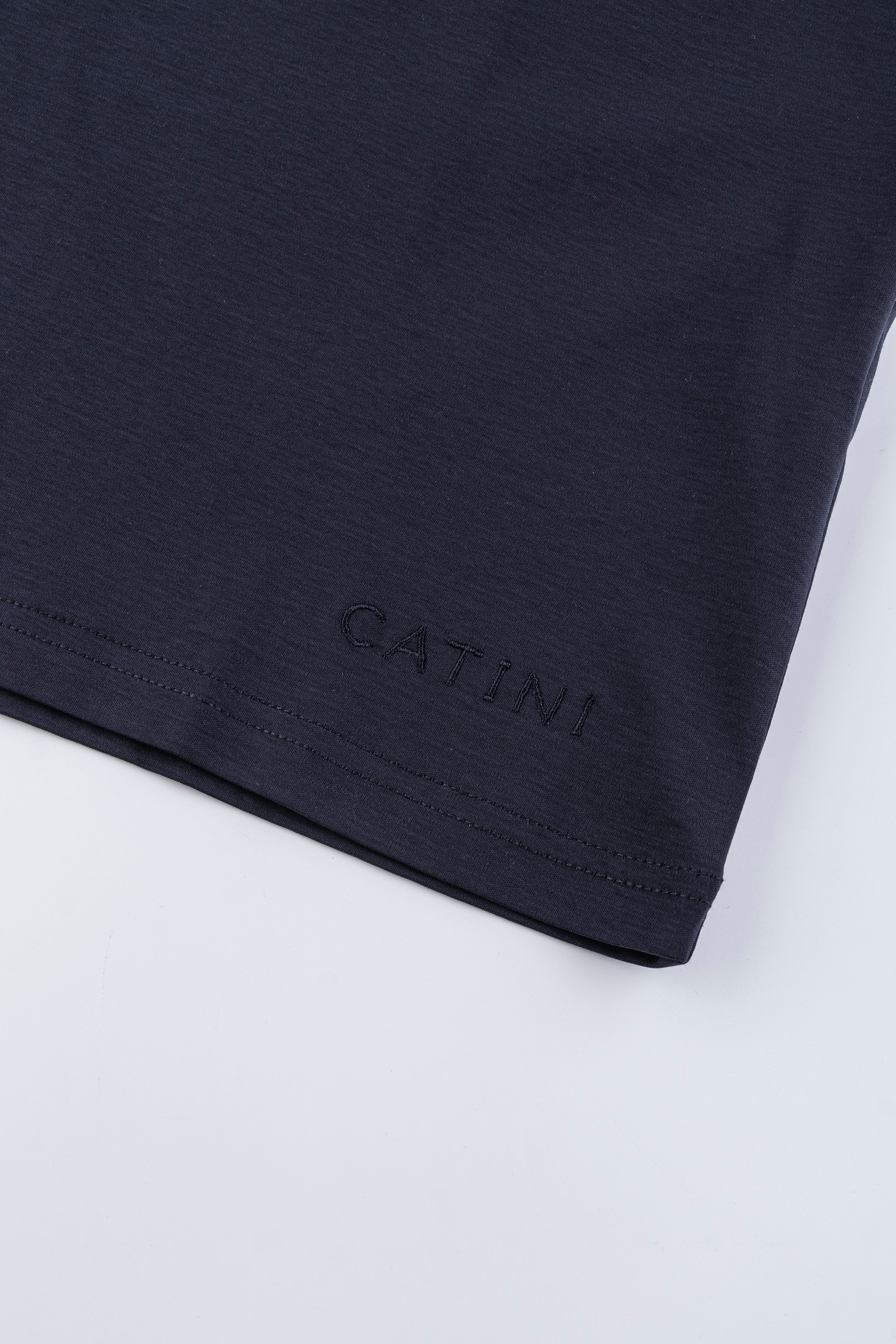 Catini Firenze Nylon Shoulder Panel T-Shirt Navy Blue/Black Shoulder Panel
