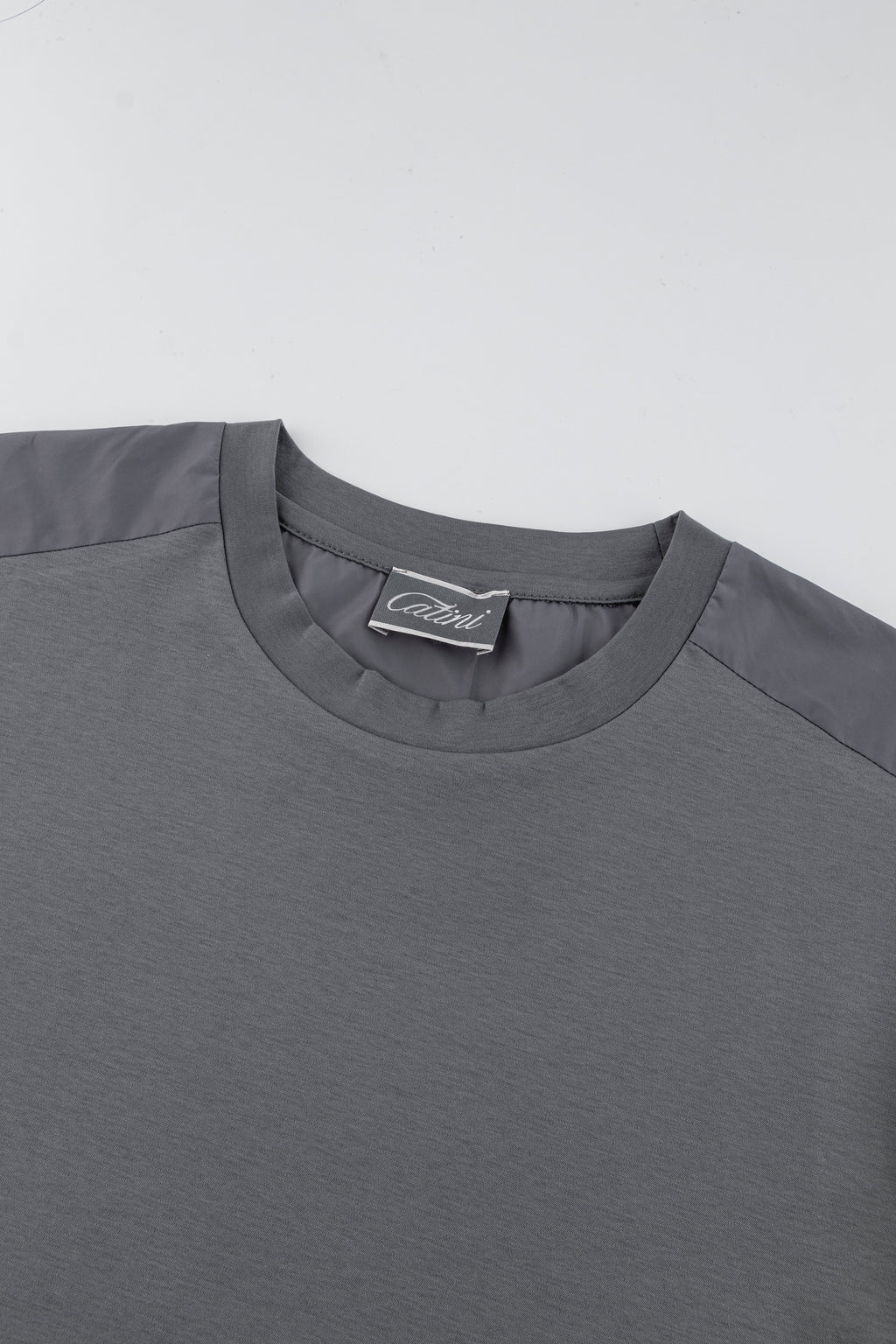 Catini Firenze Nylon Shoulder Panel T-Shirt Grey
