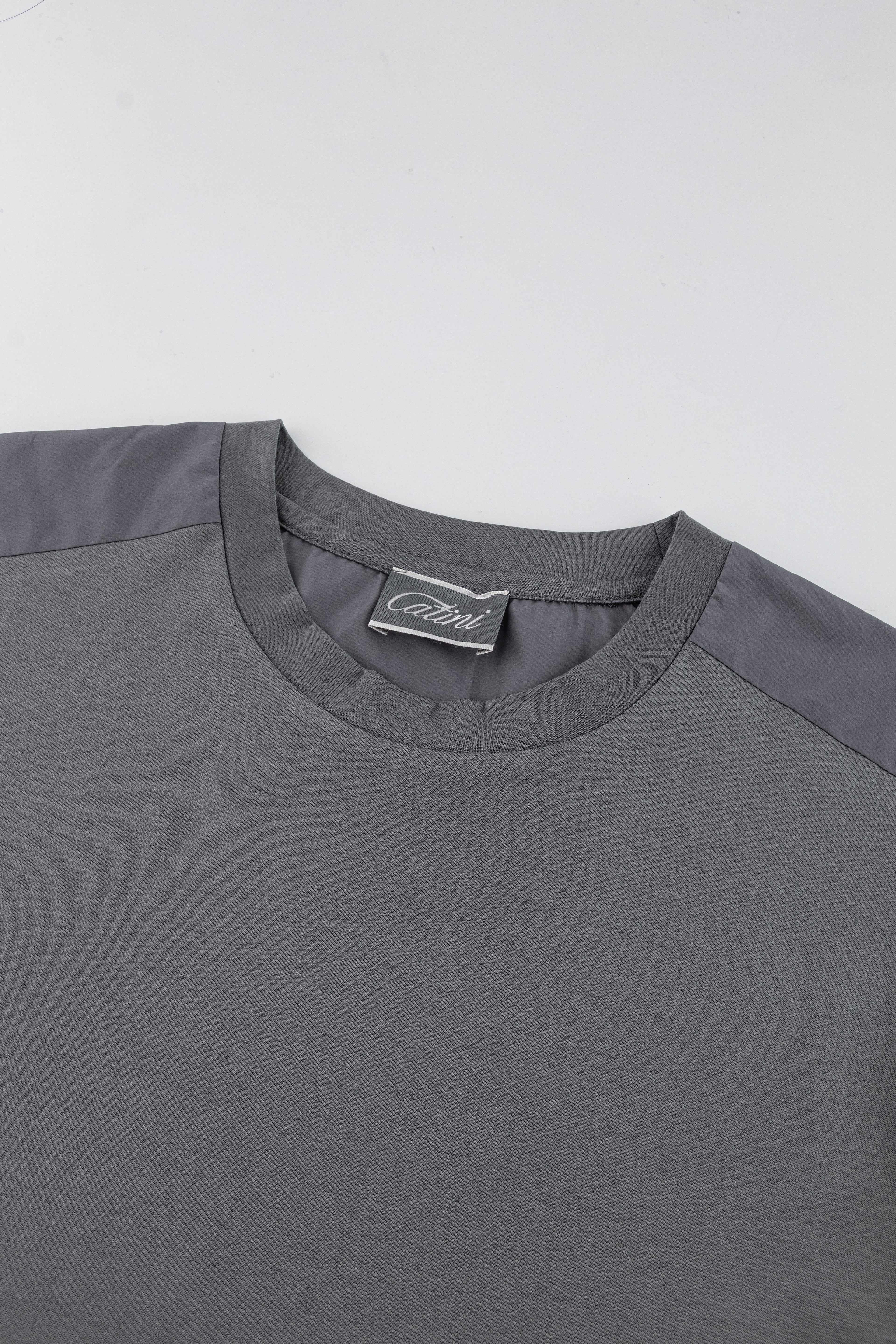 Catini Firenze Nylon Shoulder Panel T-Shirt Grey
