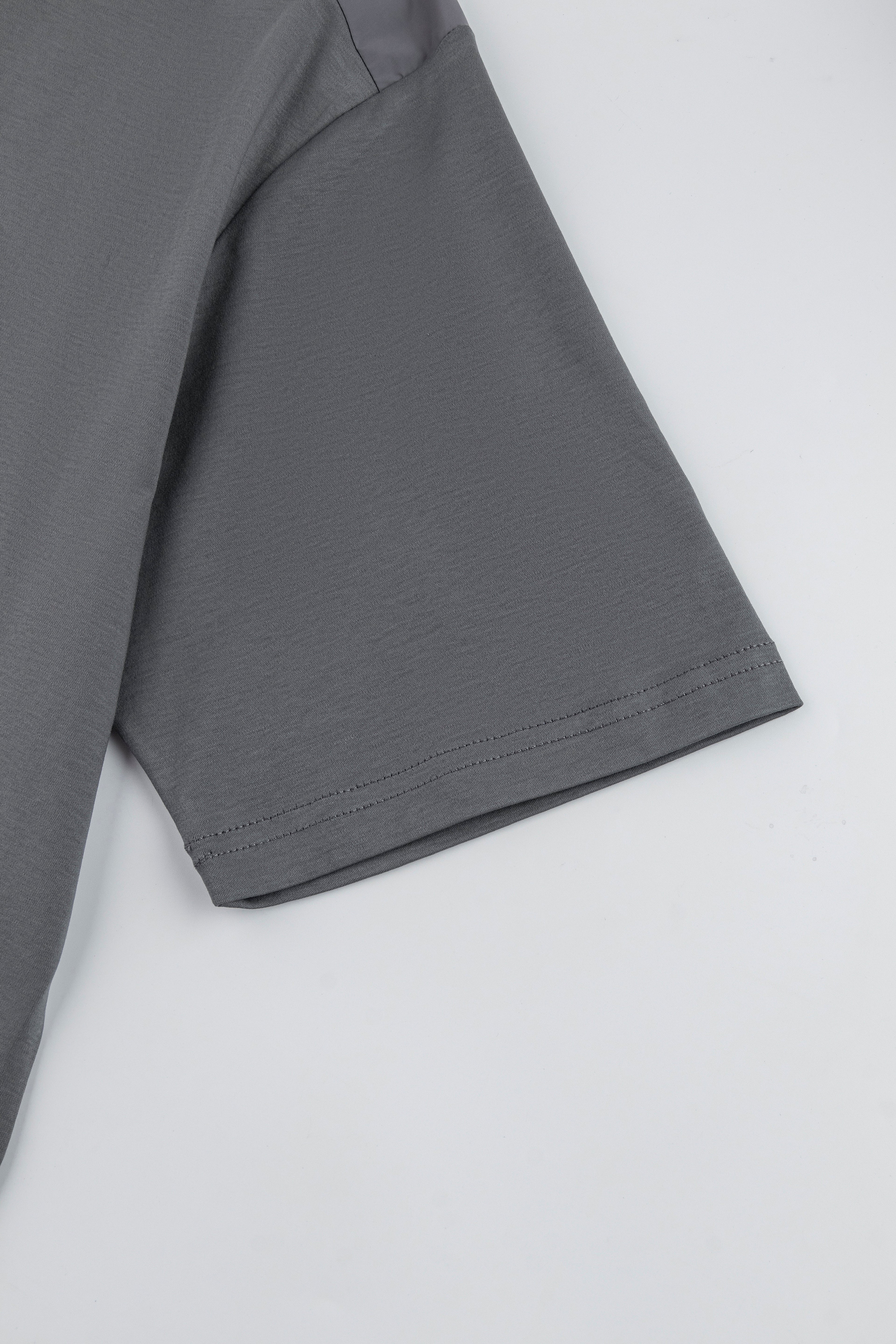 Catini Firenze Nylon Shoulder Panel T-Shirt Grey