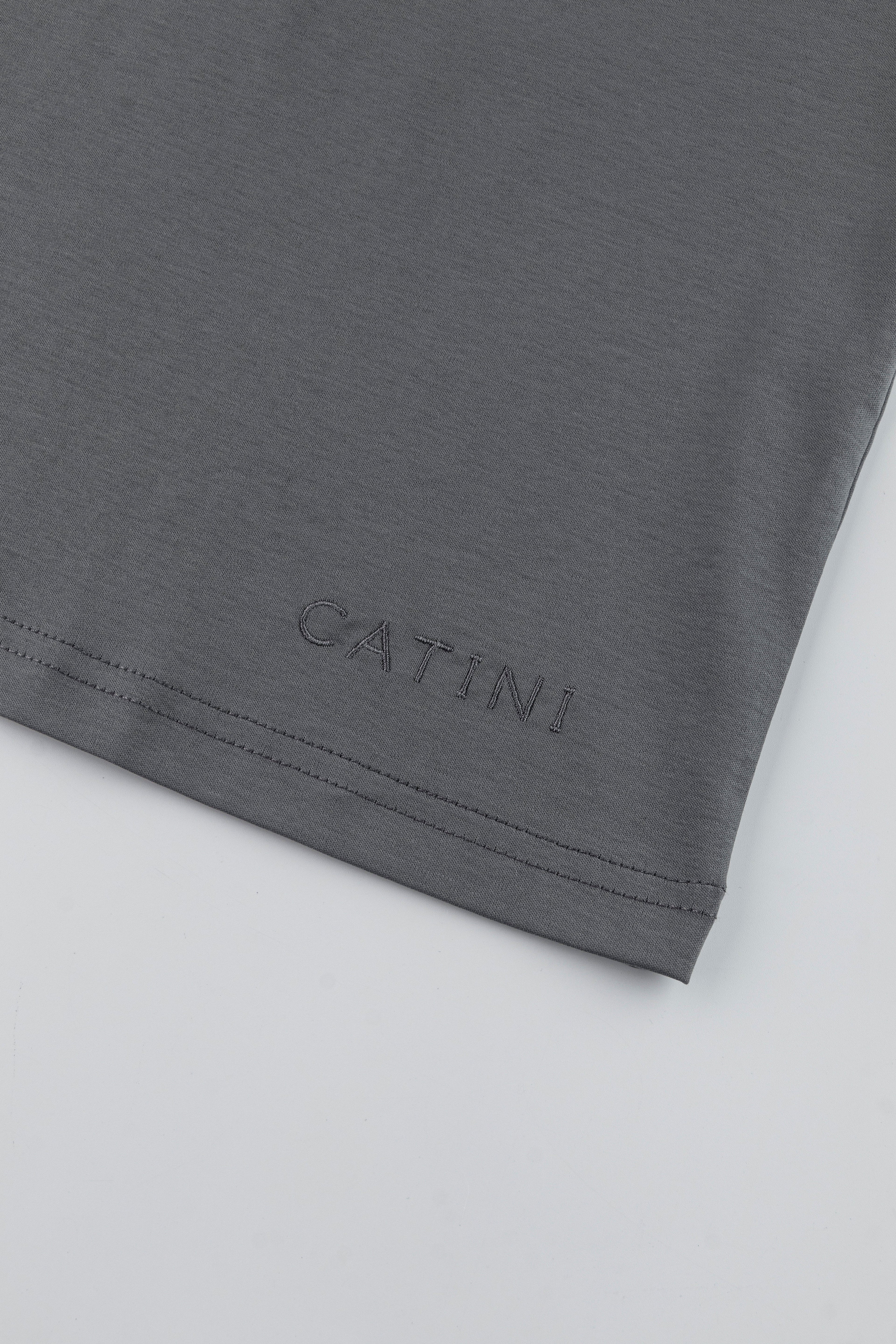Catini Firenze Nylon Shoulder Panel T-Shirt Grey