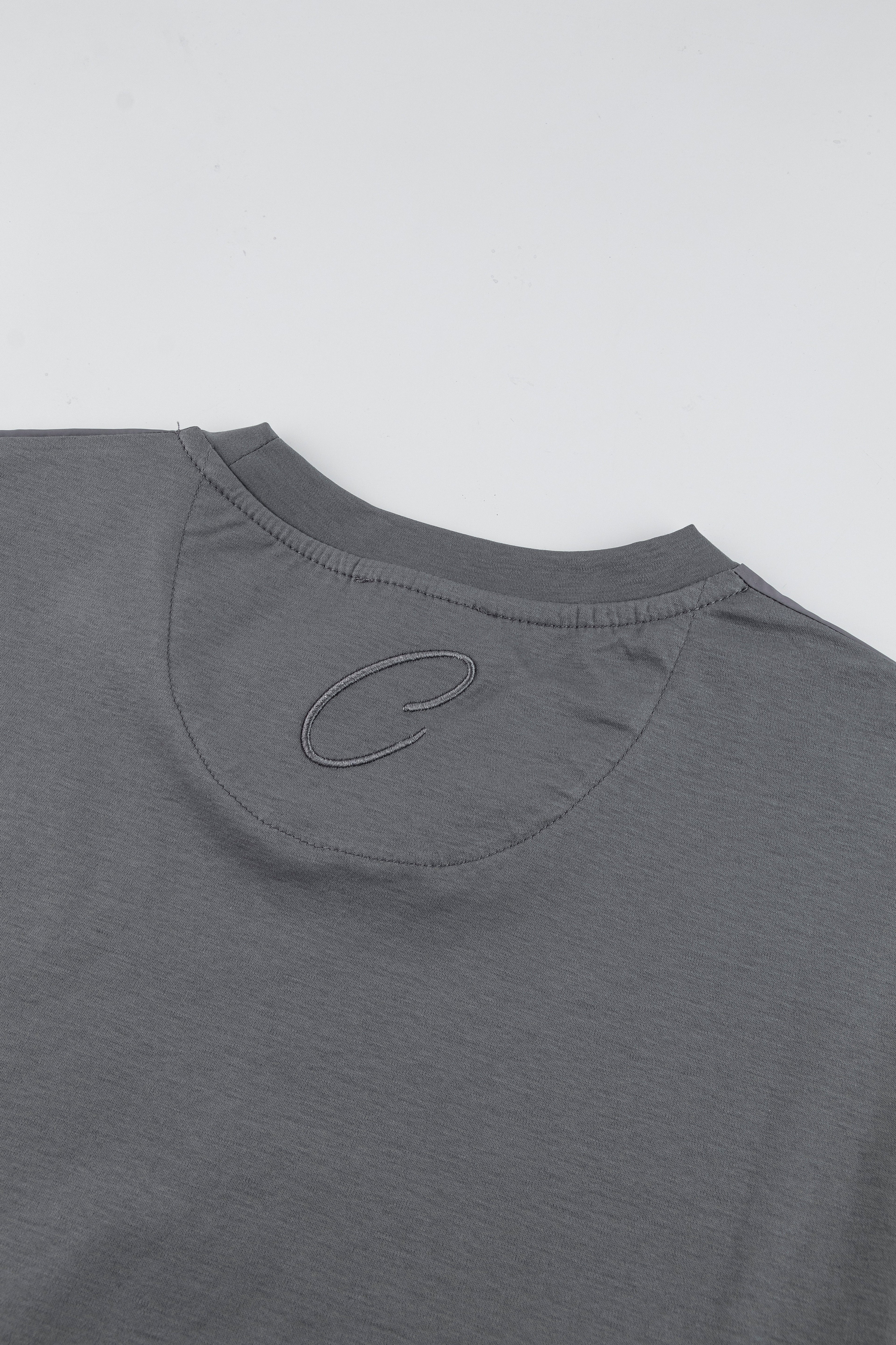Catini Firenze Nylon Shoulder Panel T-Shirt Grey