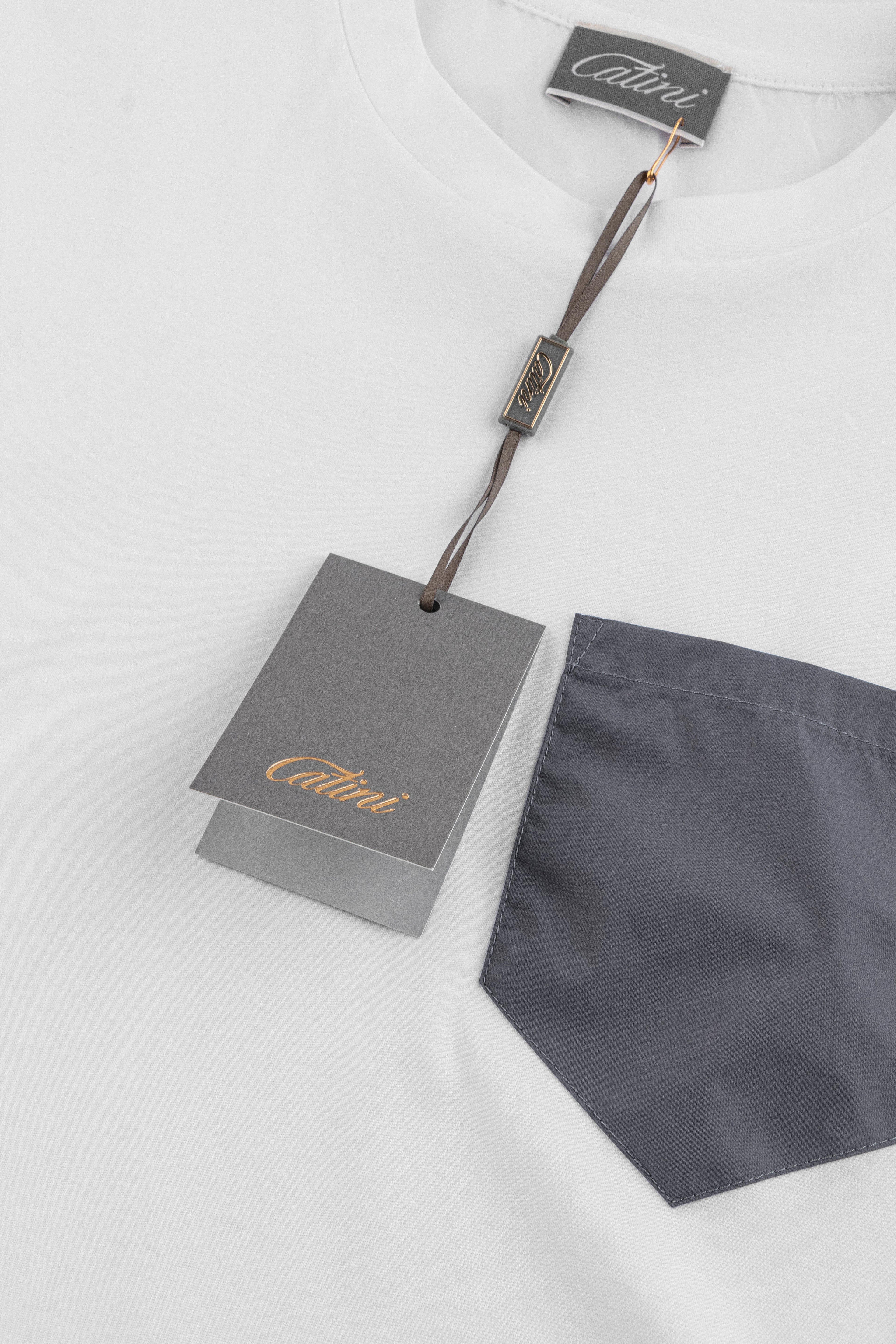Catini Firenze Pocket T-Shirt White/Mid Grigio Grey