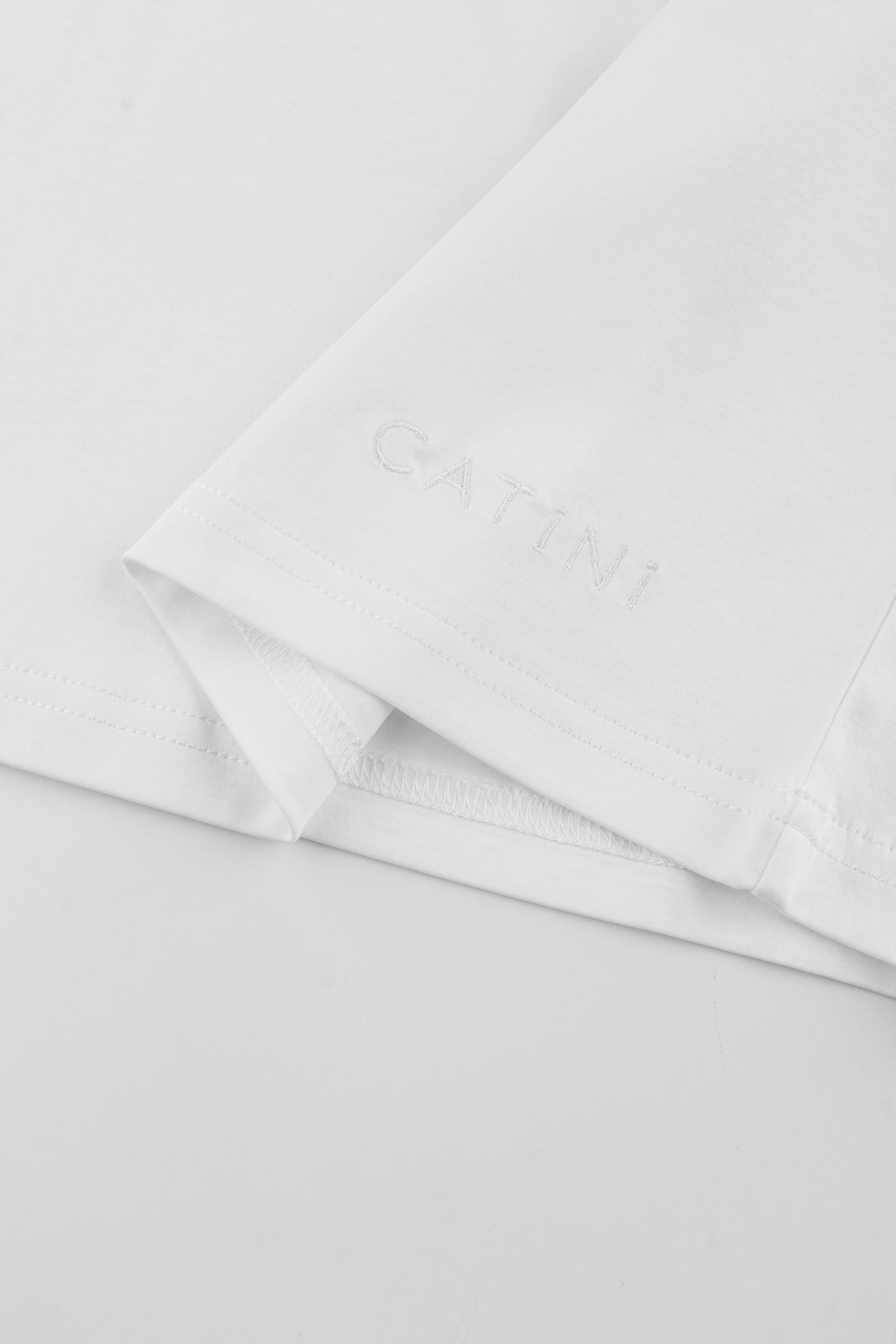 Catini Firenze Pocket T-Shirt White/Mid Grigio Grey