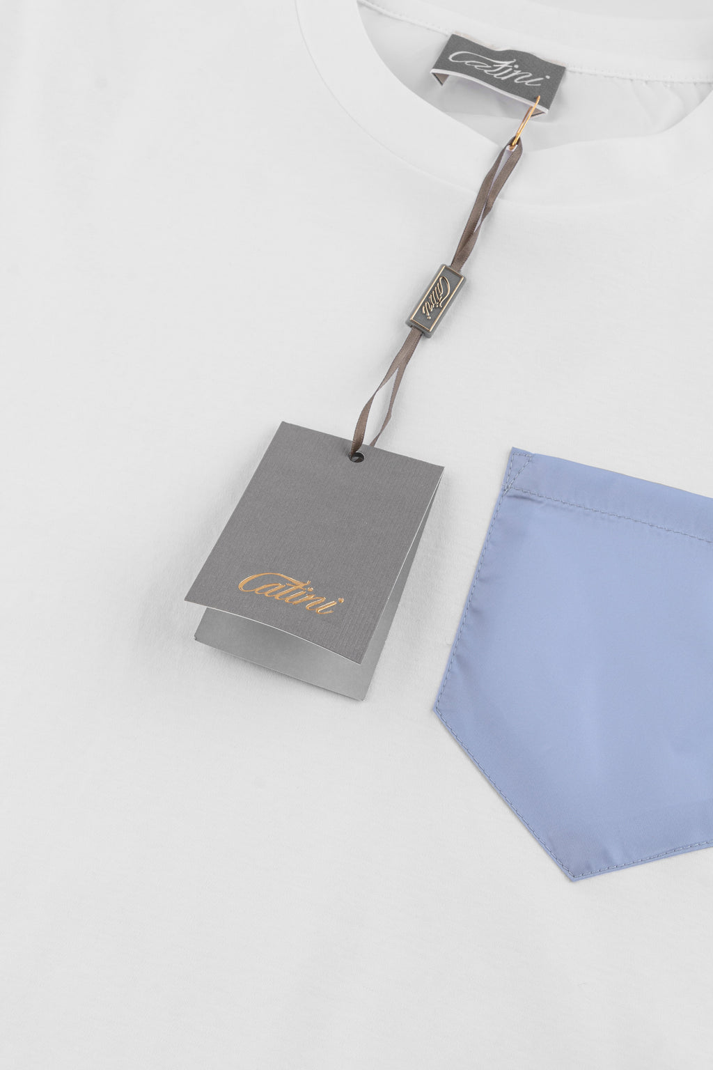 Catini Firenze Pocket T-Shirt White/Light Blue
