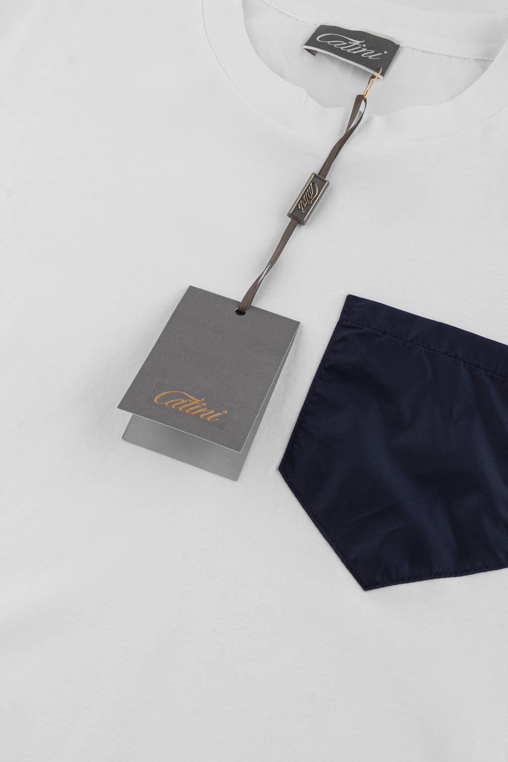 Catini Firenze Pocket T-Shirt White/Navy Blue