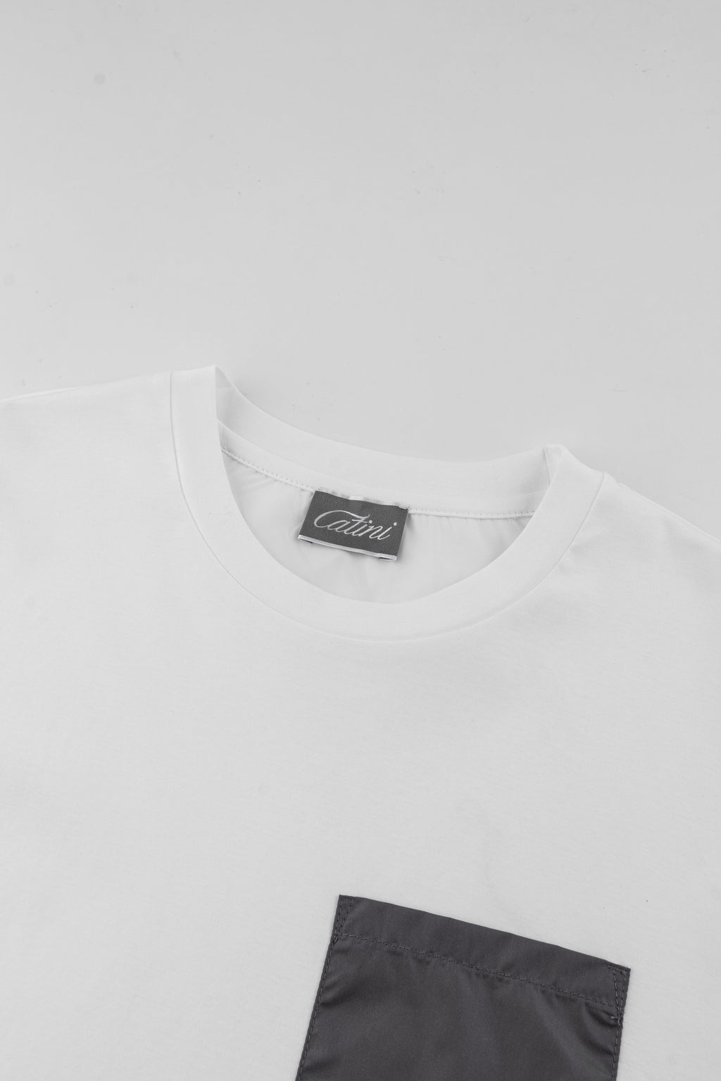 Catini Firenze Pocket T-Shirt White/Dark Grigio Grey