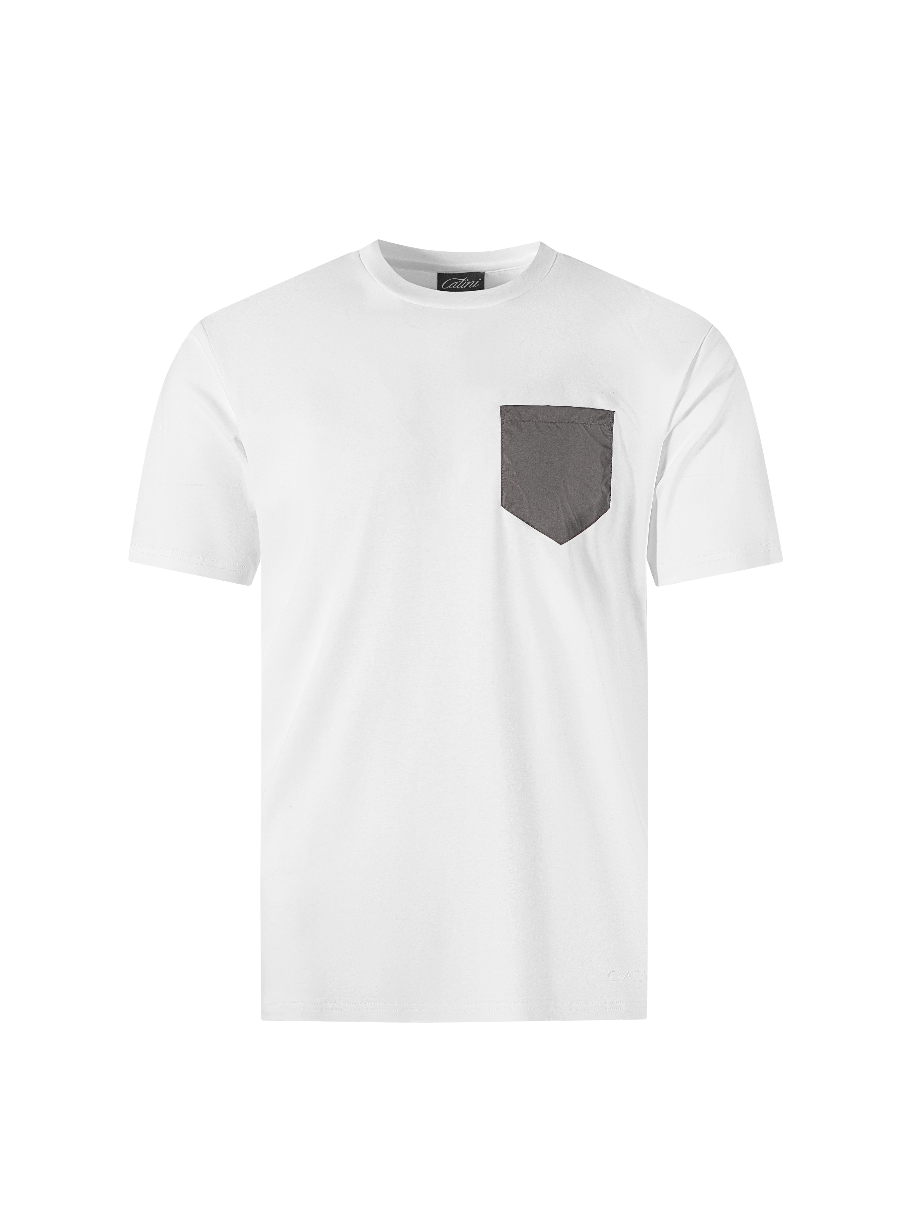 Catini Firenze Pocket T-Shirt White/Dark Grigio Grey