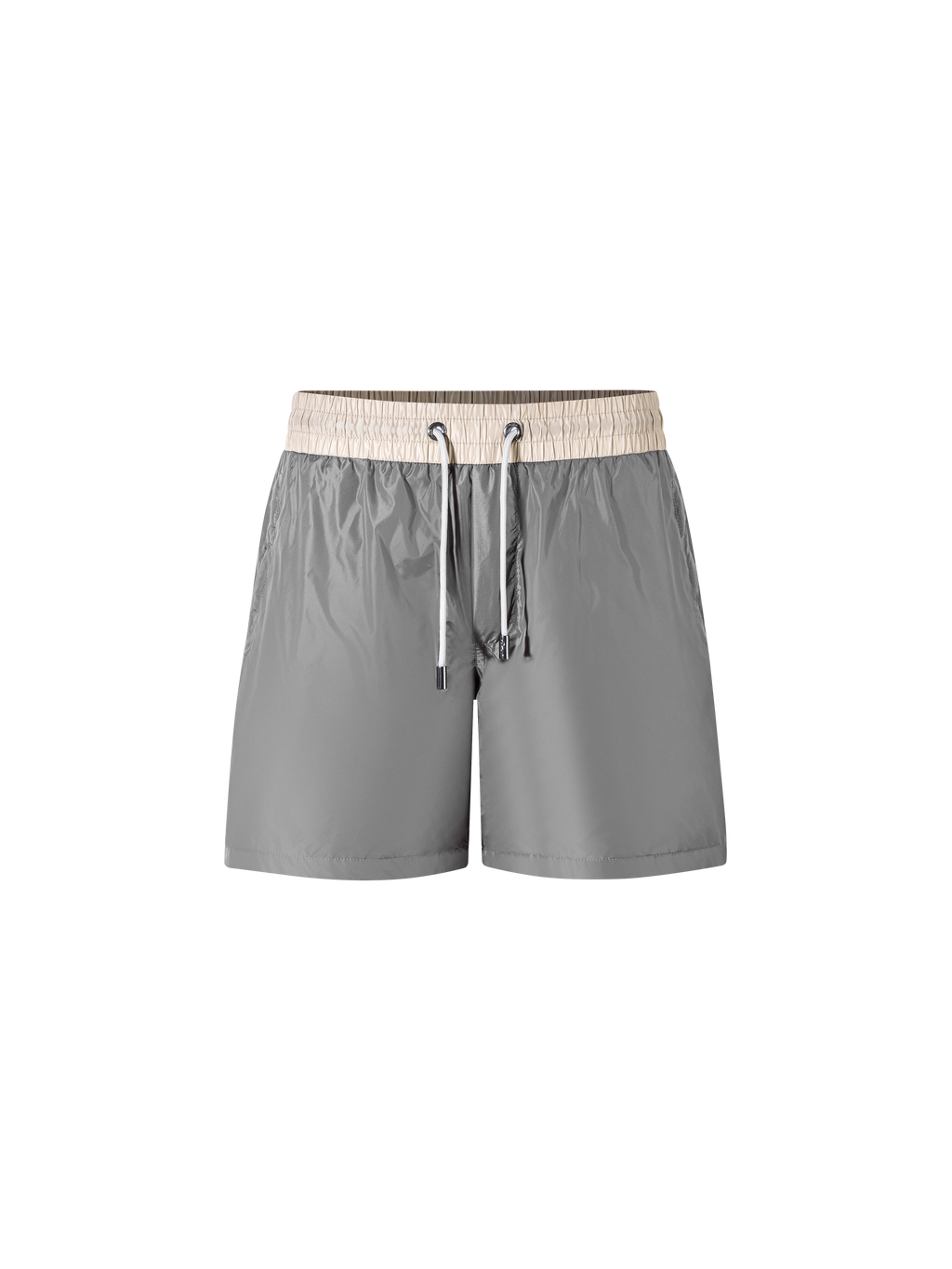 Catini Baratti Contrast Waistband Versatile Shorts Light Grey/Arenaria Beige