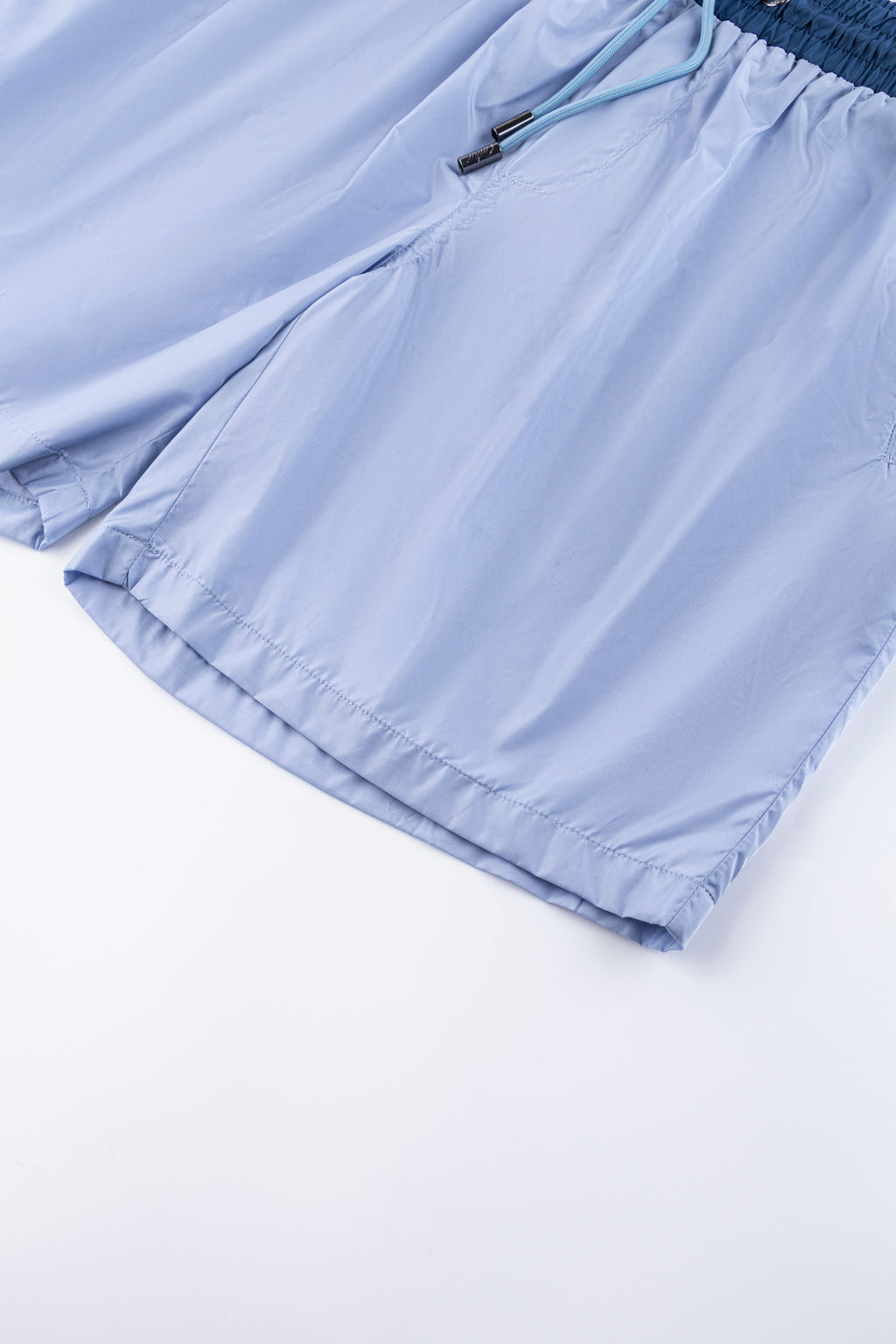 Catini Baratti Contrast Waistband Versatile Shorts Light Blue/Navy Blue
