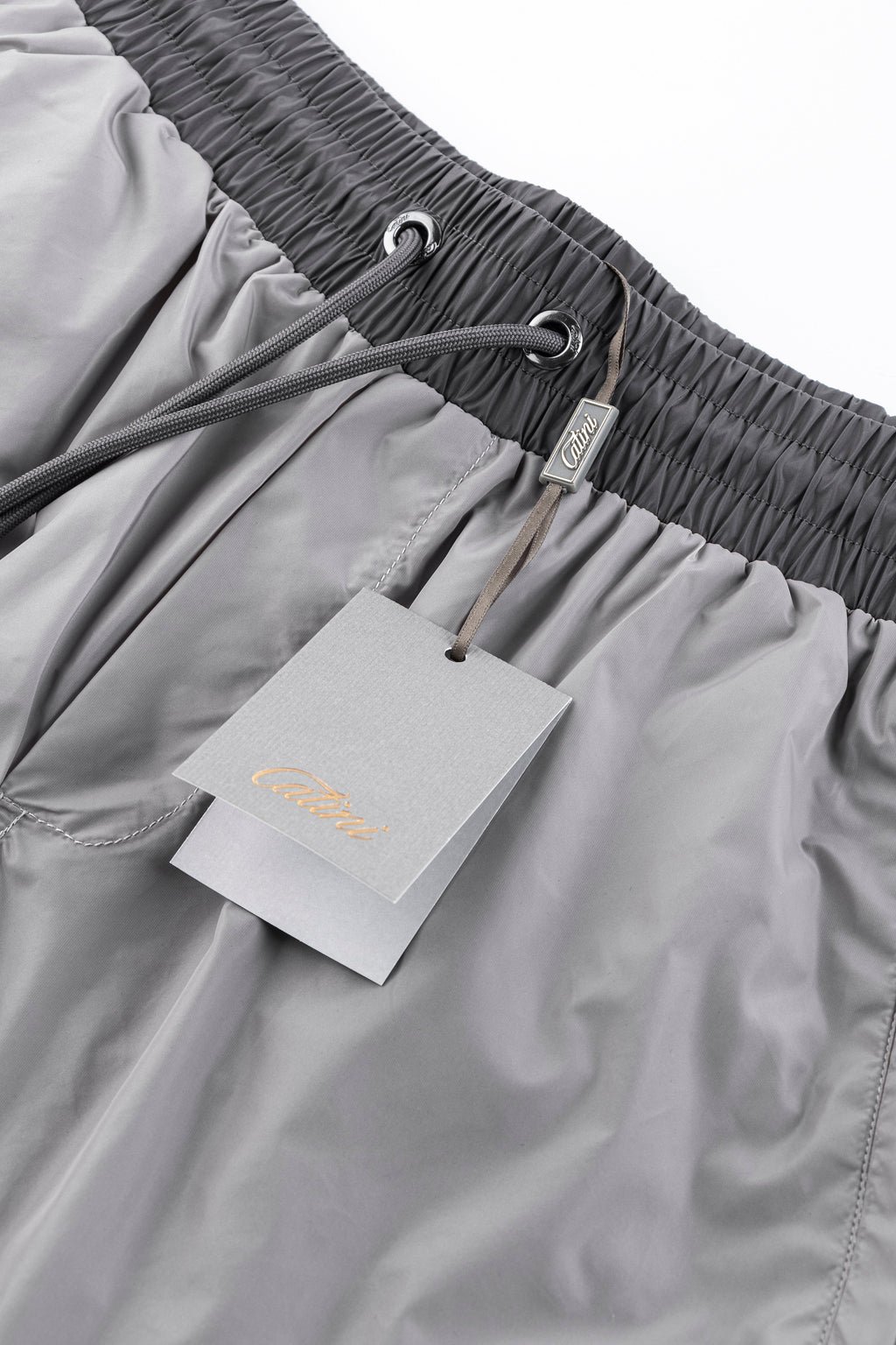 Catini Baratti Contrast Waistband Versatile Shorts Light Grey/Dark Grey