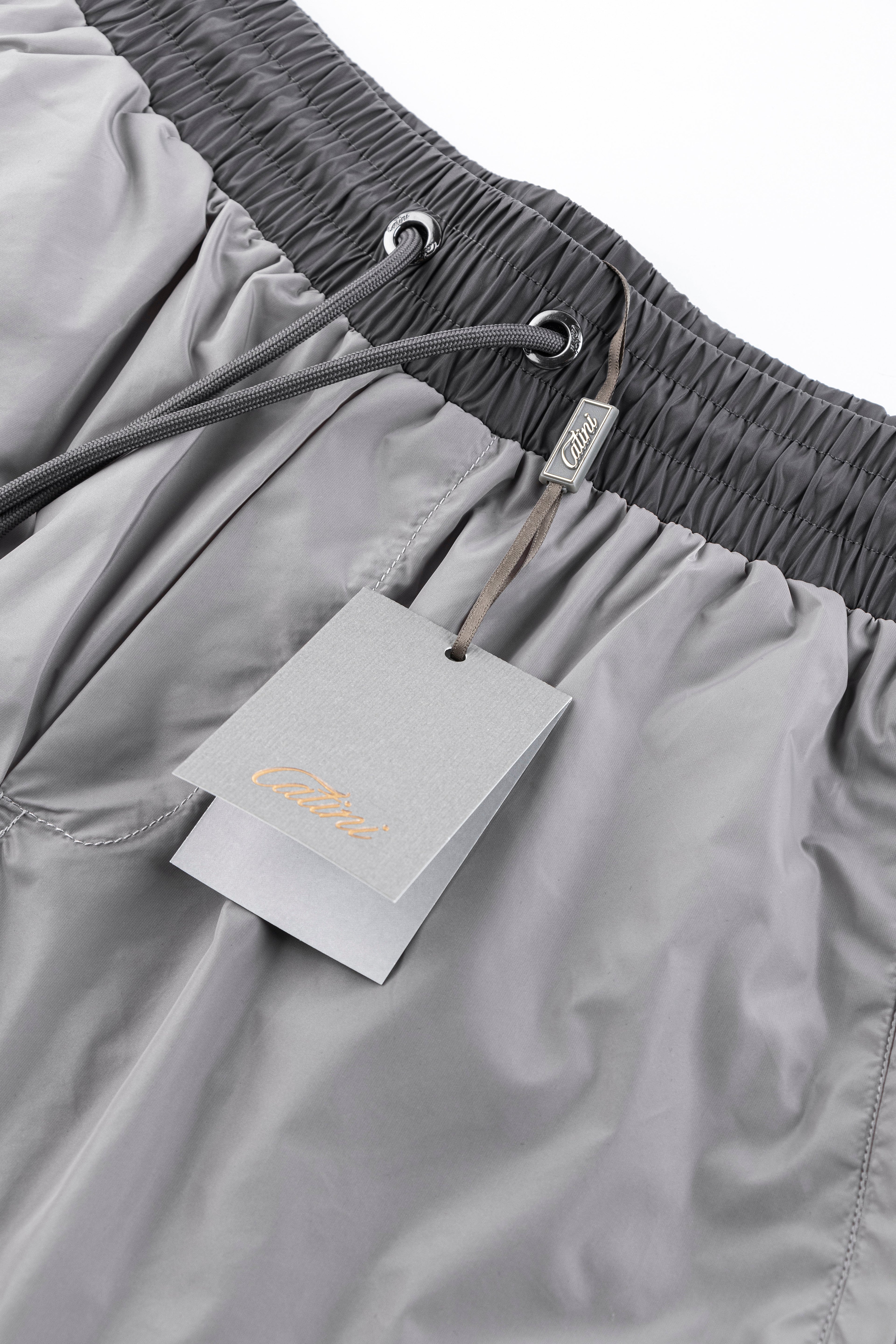 Catini Baratti Contrast Waistband Versatile Shorts Light Grey/Dark Grey