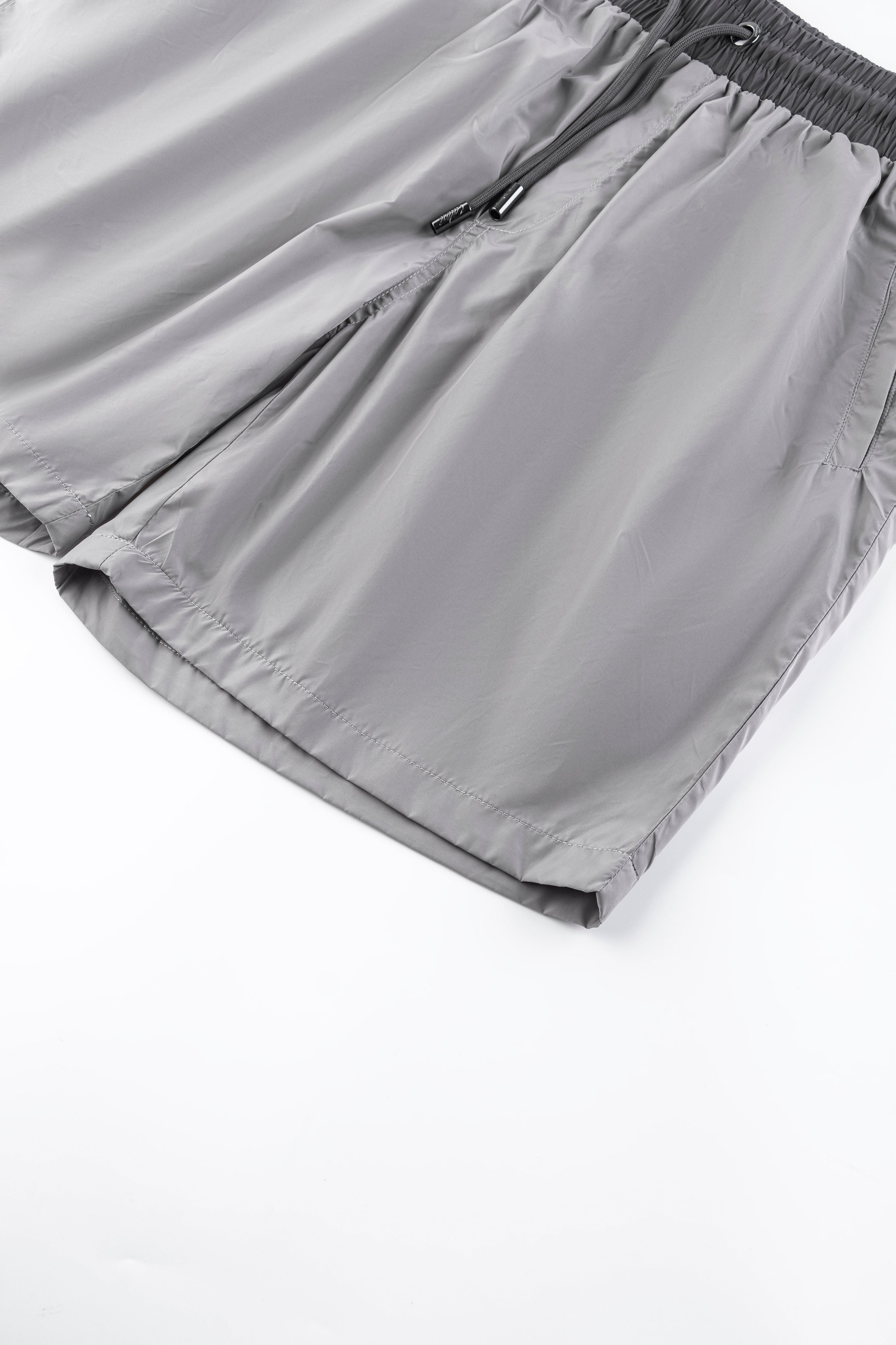 Catini Baratti Contrast Waistband Versatile Shorts Light Grey/Dark Grey