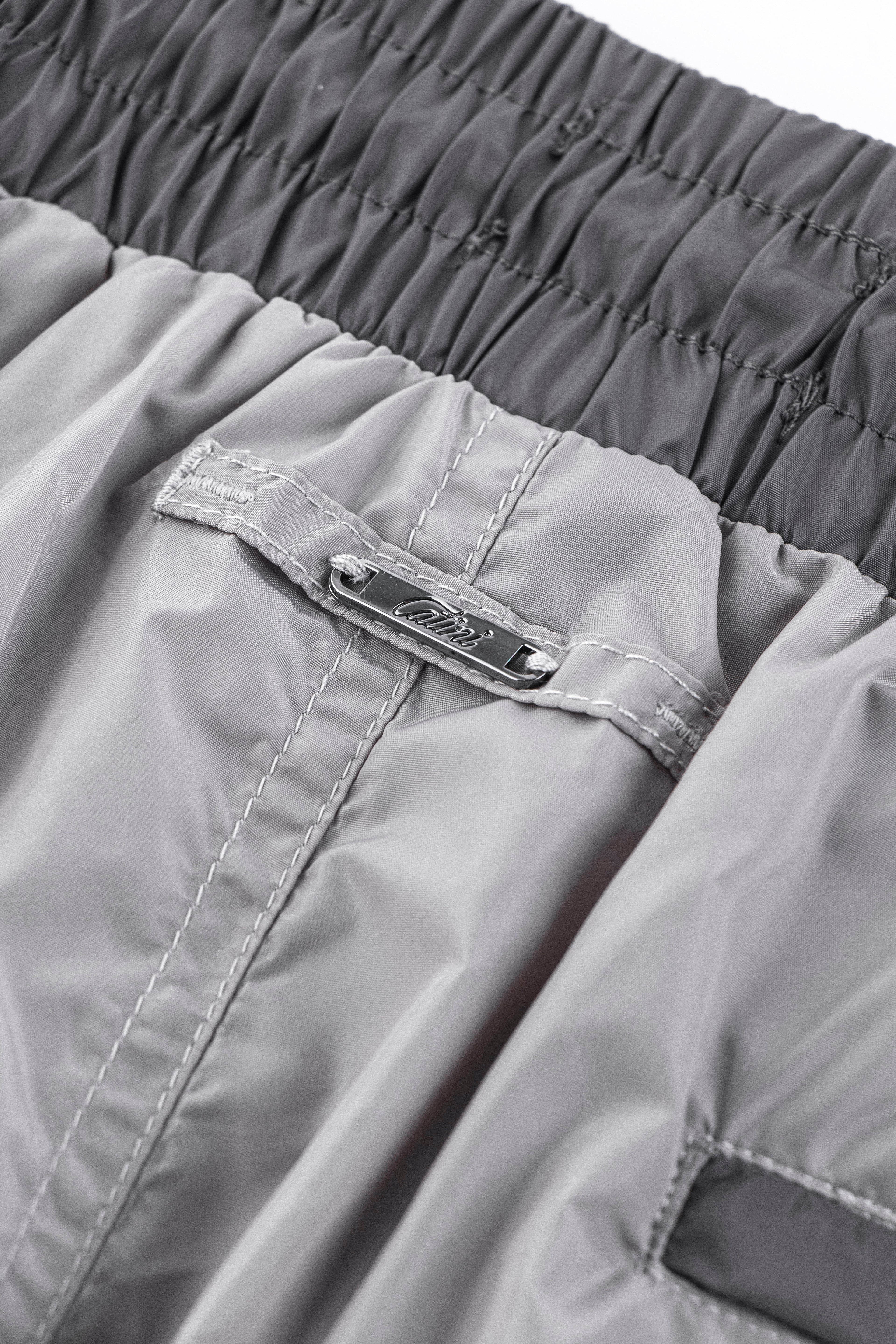 Catini Baratti Contrast Waistband Versatile Shorts Light Grey/Dark Grey