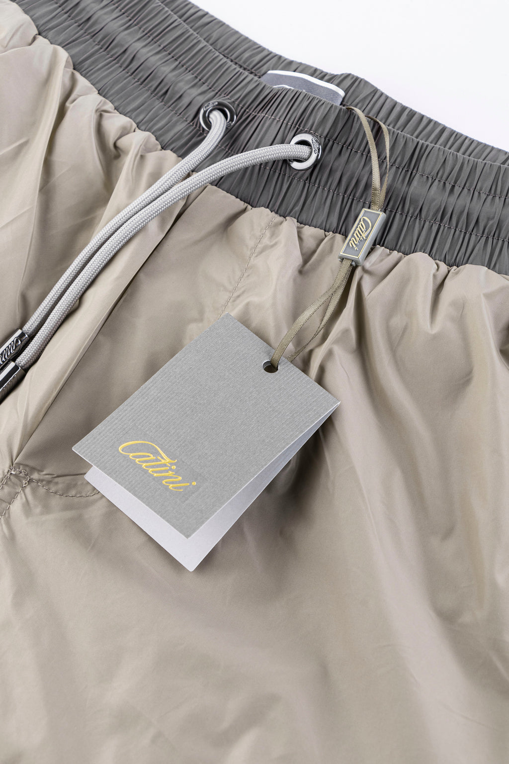 Catini Baratti Contrast Waistband Versatile Shorts Arenaria Beige/Dark Grey