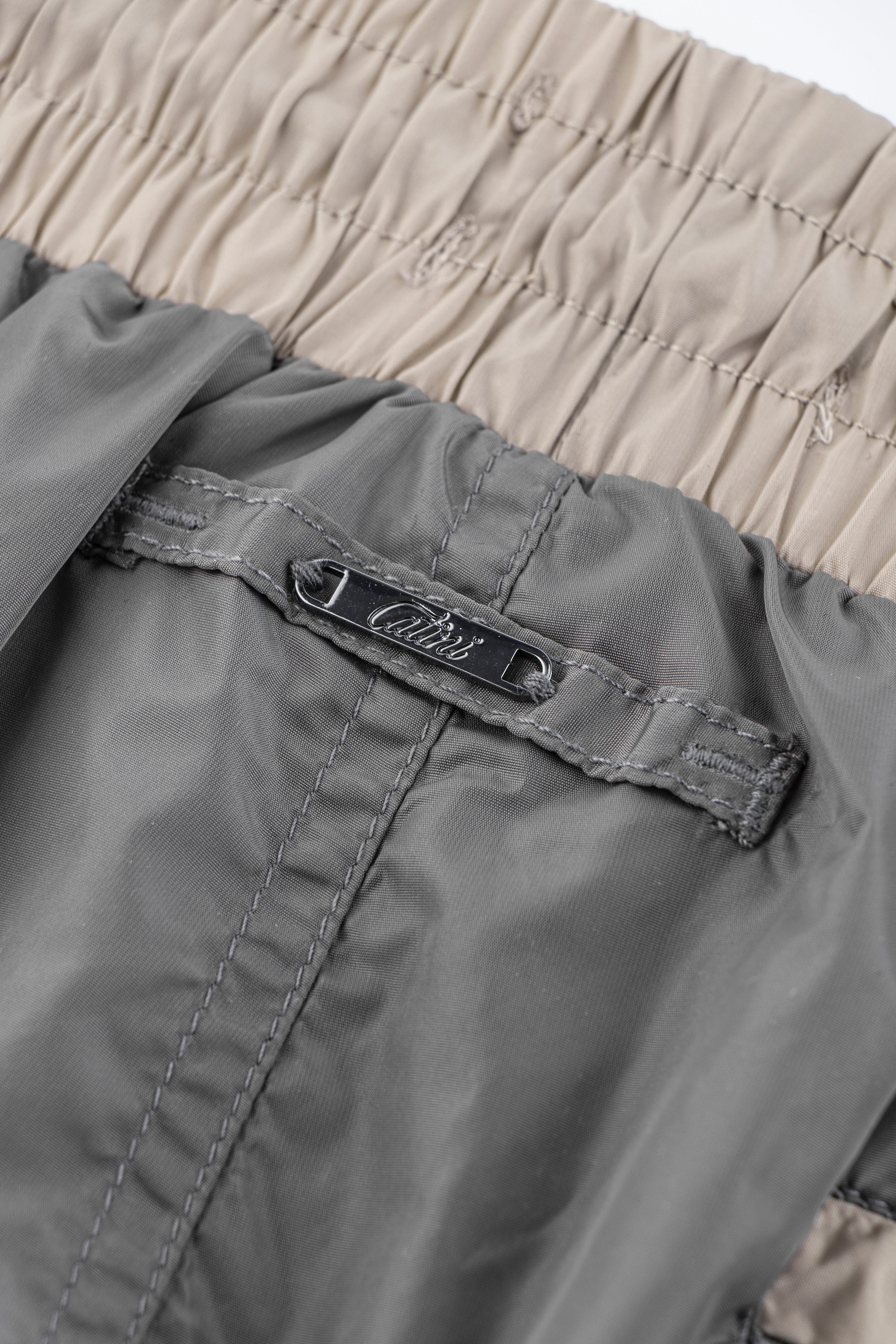 Catini Baratti Contrast Waistband Versatile Shorts Light Grey/Arenaria Beige