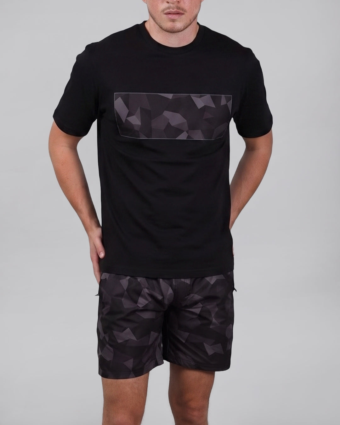 Catini Astratto Mercerised Cotton T-Shirt Black