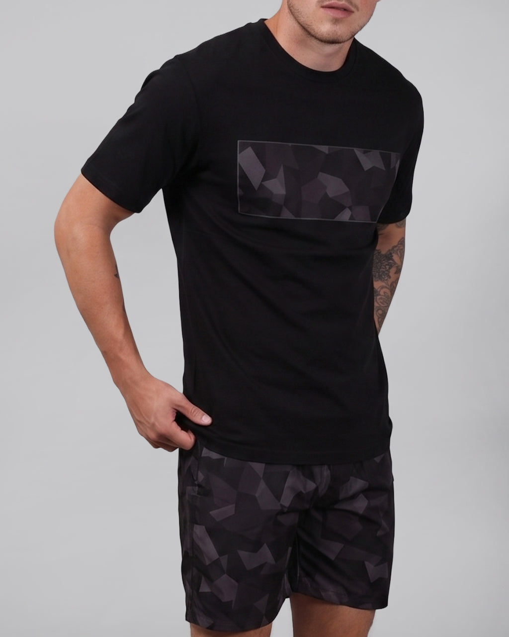 Catini Astratto Mercerised Cotton T-Shirt Black