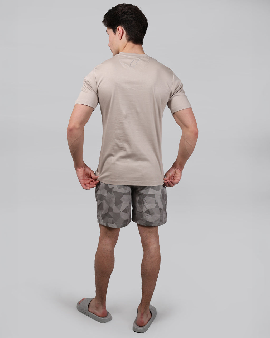 Catini Astratto Mercerised Cotton T-Shirt Champagne