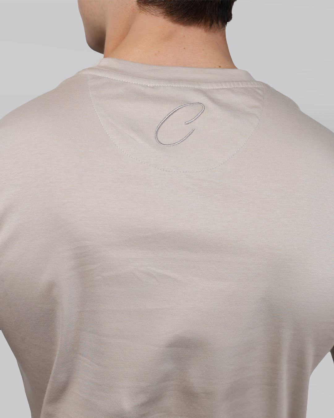 Catini Astratto Mercerised Cotton T-Shirt Champagne