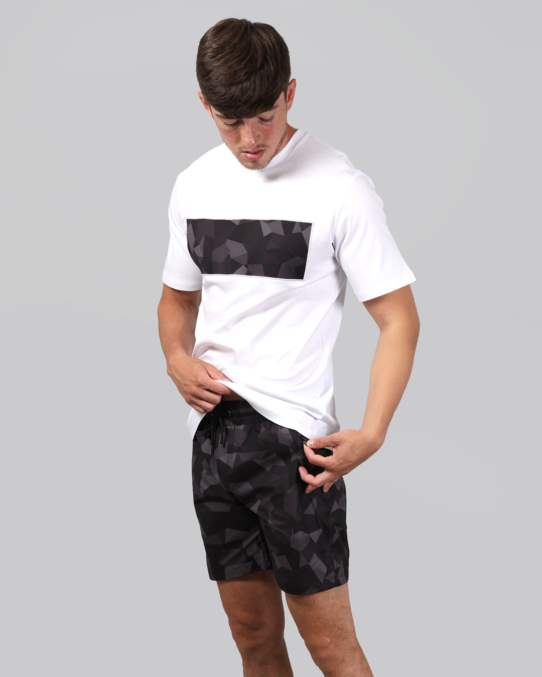 Catini Astratto Mercerised Cotton T-Shirt White/ Black