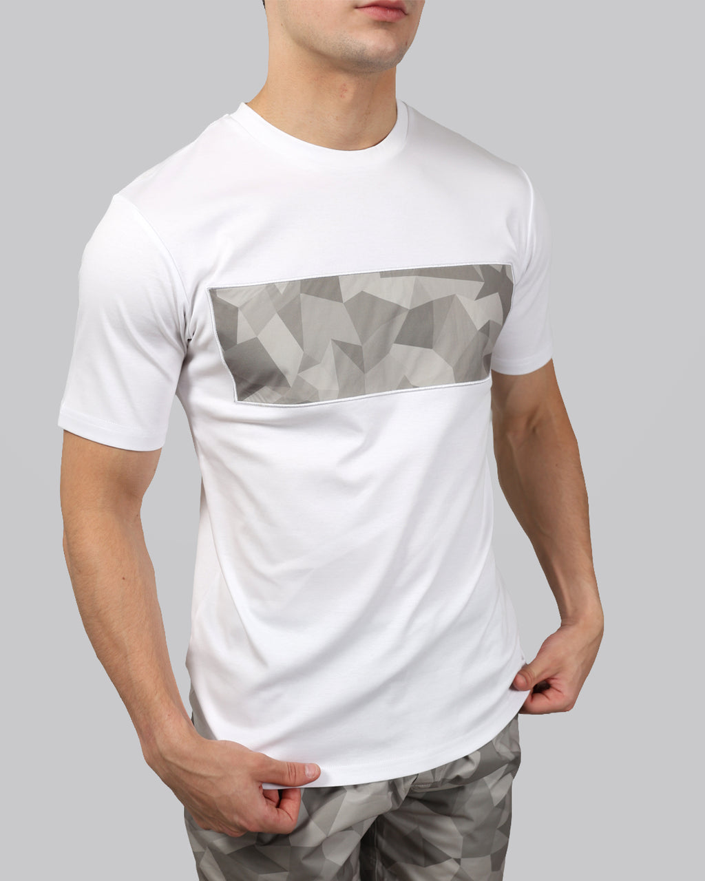 Catini Astratto Mercerised Cotton T-Shirt White/Champagne