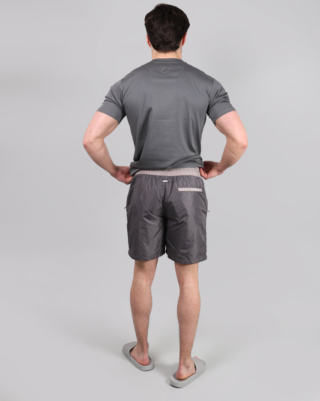 Catini Firenze Nylon Shoulder Panel T-Shirt Grigio Grey/Light Grey Shoulders